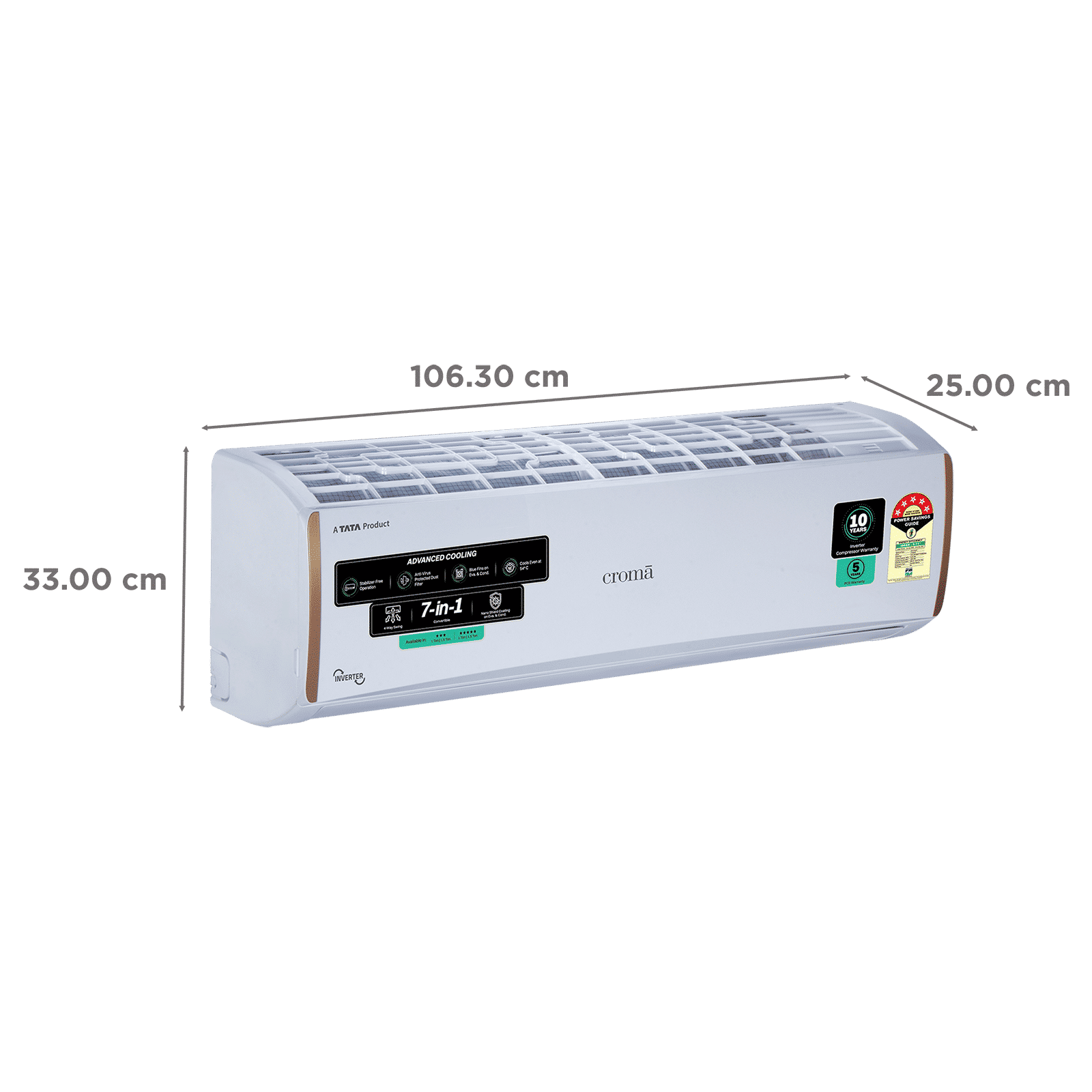Croma 7 in 1 Convertible 1.5 Ton 5 Star Inverter Split AC with 4 Way Auto Swing (2026 Model, Copper Condenser, CRLA018INF170298)_3