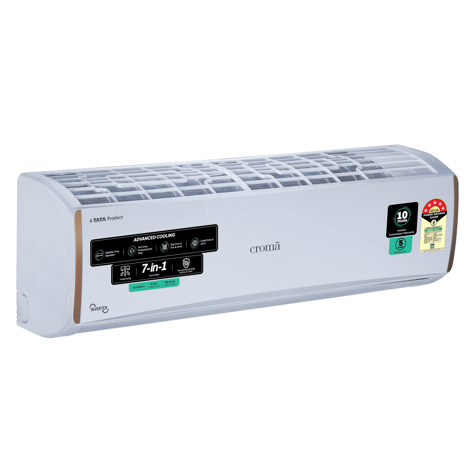 Croma 7 in 1 Convertible 1.5 Ton 5 Star Inverter Split AC with 4 Way Auto Swing (2026 Model, Copper Condenser, CRLA018INF170298)_3