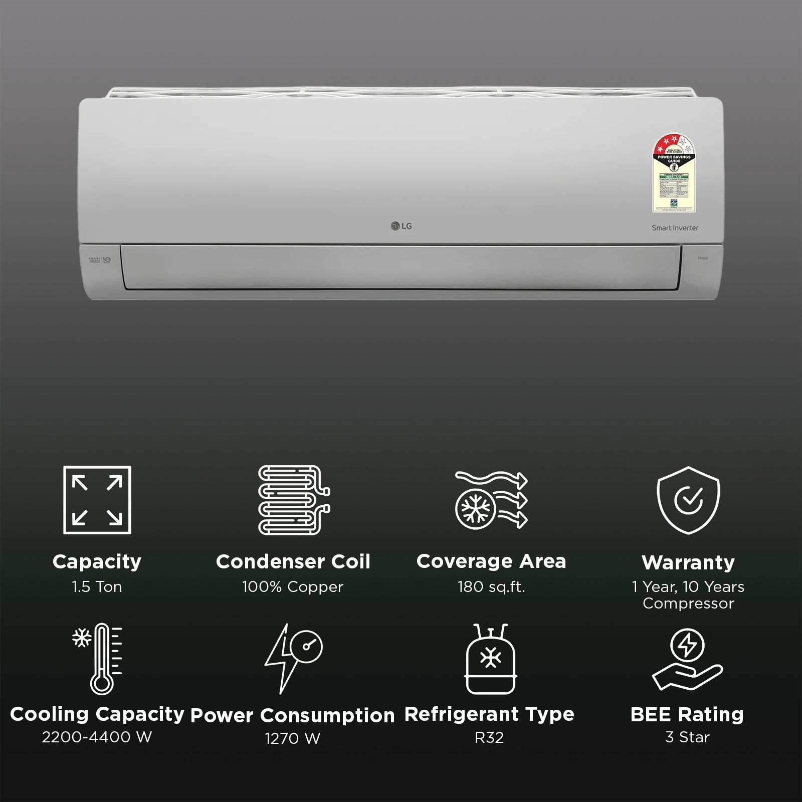 LG 6 in 1 Convertible 1.5 Ton 3 Star Inverter Split AC with Monsoon Comfort Feature (2025 Model, Copper Condenser, ASQ18ANXEAMLG)_2