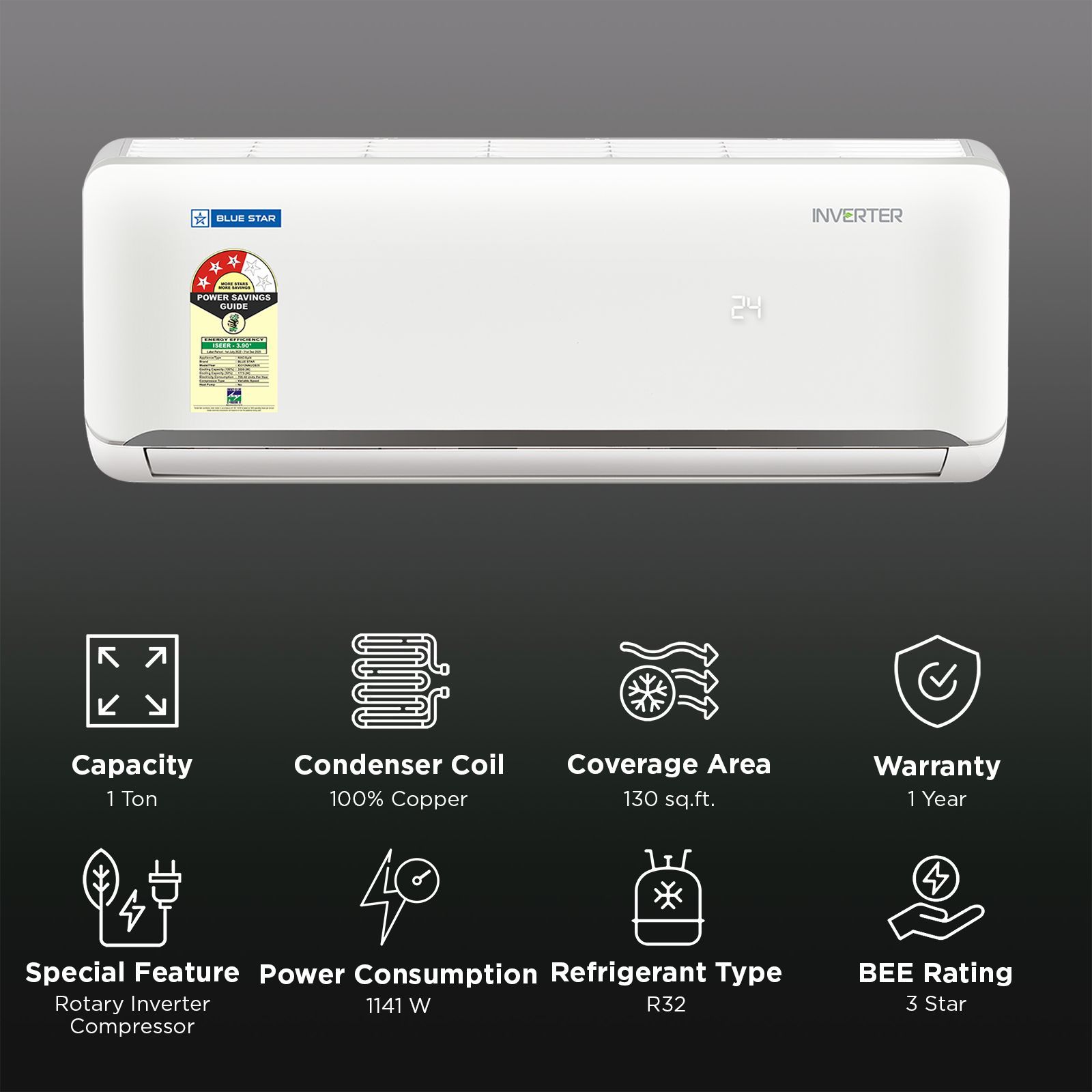 Blue Star N Series Convertible 1 Ton 3 Star Inverter Split AC with AI Pro (2025 Model, Copper Condenser, ID312NNU)_2