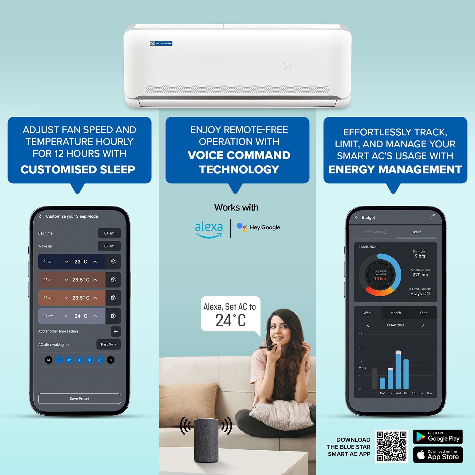 Blue Star N Series Convertible 1 Ton 5 Star Inverter Split Smart AC with Voice Command Technology (2026 Model, Copper Condenser, IA512NXUS) Blue Star N Series Convertible 1 Ton 5 Star Inverter Split Smart AC with Voice Command Technology (2026 Model, Copper Condenser, IA512NXUS)_6