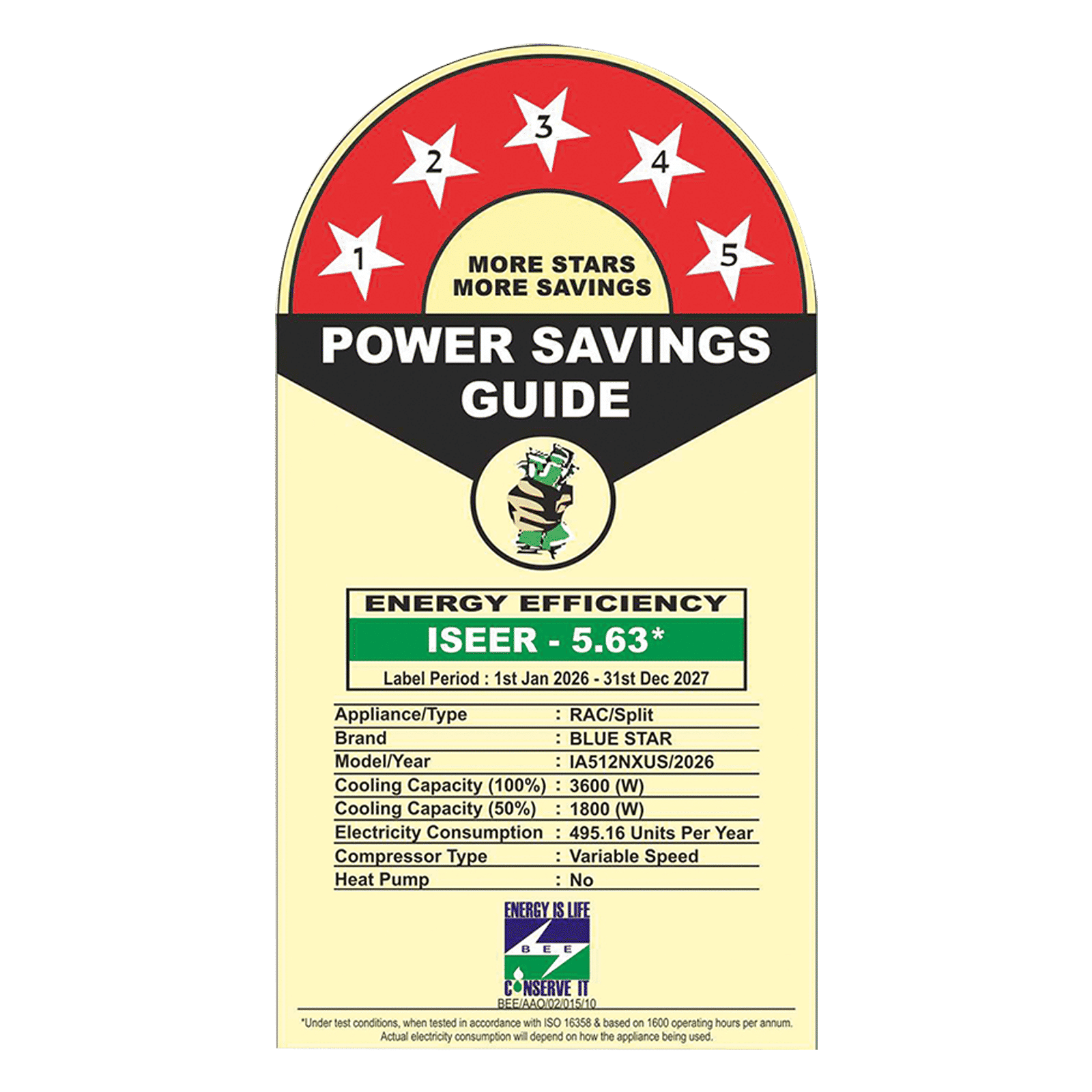 Blue Star N Series Convertible 1 Ton 5 Star Inverter Split Smart AC with Voice Command Technology (2026 Model, Copper Condenser, IA512NXUS) Blue Star N Series Convertible 1 Ton 5 Star Inverter Split Smart AC with Voice Command Technology (2026 Model, Copper Condenser, IA512NXUS)_2