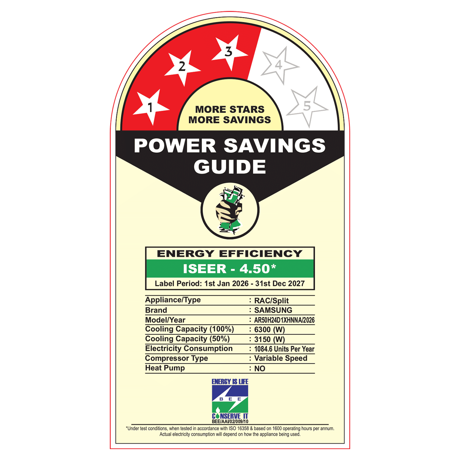 SAMSUNG AR50 5 in 1 Convertible 2 Ton 3 Star Inverter Split Smart AC with 4 Way Swing (2026 Model, Copper Condenser, AR50H24D1XH)_2