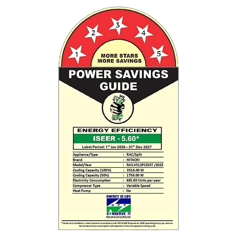 HITACHI Yoshi 5500STXL Convertible 1 Ton 5 Star Inverter Split AC with Anti Bacterial SuperFine Mesh Filter (Copper Condenser, RAS.V512PCDIST)_2