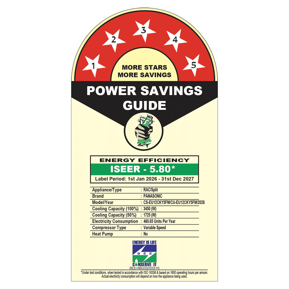 Panasonic EU 8 in 1 Convertible 1 Ton 5 Star Inverter Split Smart AC with Voice Assistant (2026 Model, Copper Condenser, CS/CU-EU12CKY5FM)_2