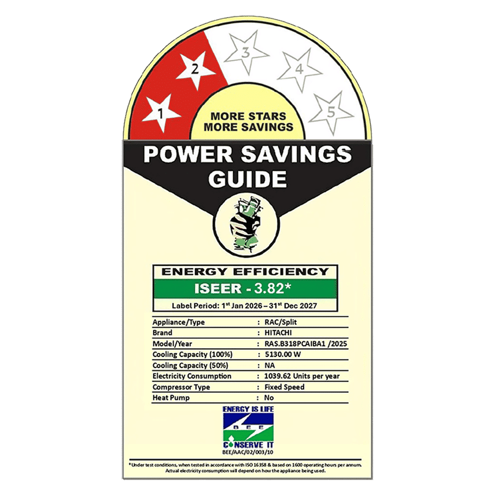 HITACHI Senpai 3200FL 1.5 Ton 2 Star Fixed Speed Split AC (Copper Condenser, Anti-Bacterial SuperFine Mesh Filter, RAS.B318PCAIBA1)_2