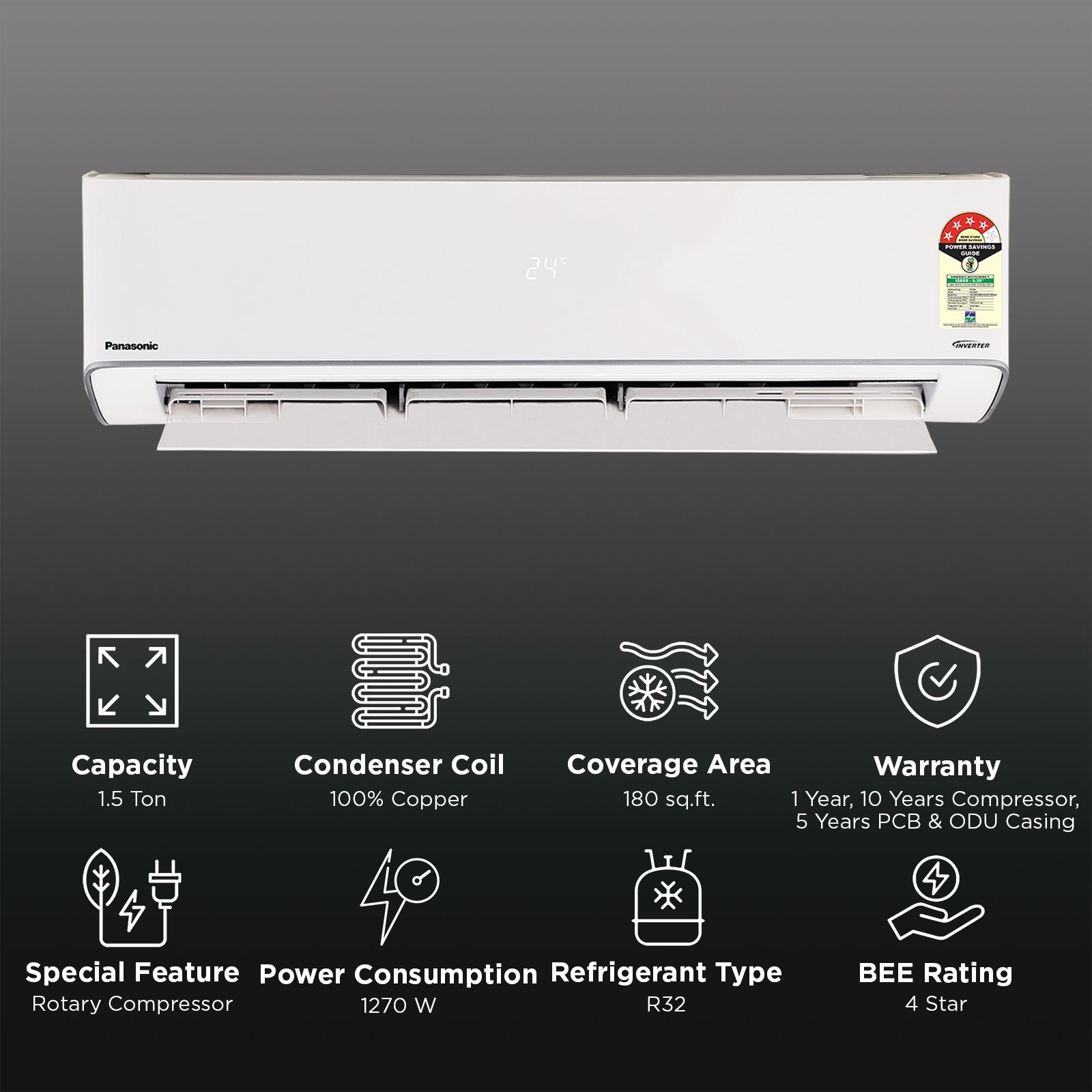 Panasonic EU 8 in 1 Convertible 1.5 Ton 4 Star Inverter Split Smart AC with Google & Alexa Voice Assistant (2026 Model, Copper Condenser, CS/CU-EU18CKY4XFM)_2