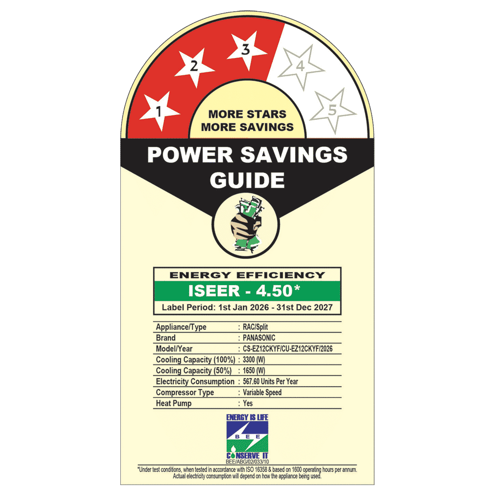 Panasonic EZ 8 in 1 Convertible 1 Ton 3 Star Hot & Cold Inverter Split AC with PM 0.1 Filter (2026 Model, Copper Condenser, CS/CU-EZ12CKYF)_2