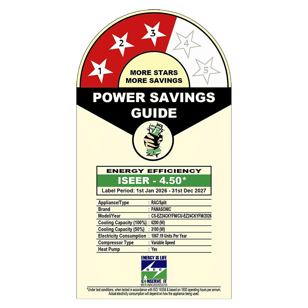 Panasonic EZ 8 in 1 Convertible 2 Ton 3 Star Hot & Cold Inverter Split Smart AC with Google & Alexa Voice Assistant (2026 Model, Copper Condenser, CS/CU-EZ24CKYFM)_2