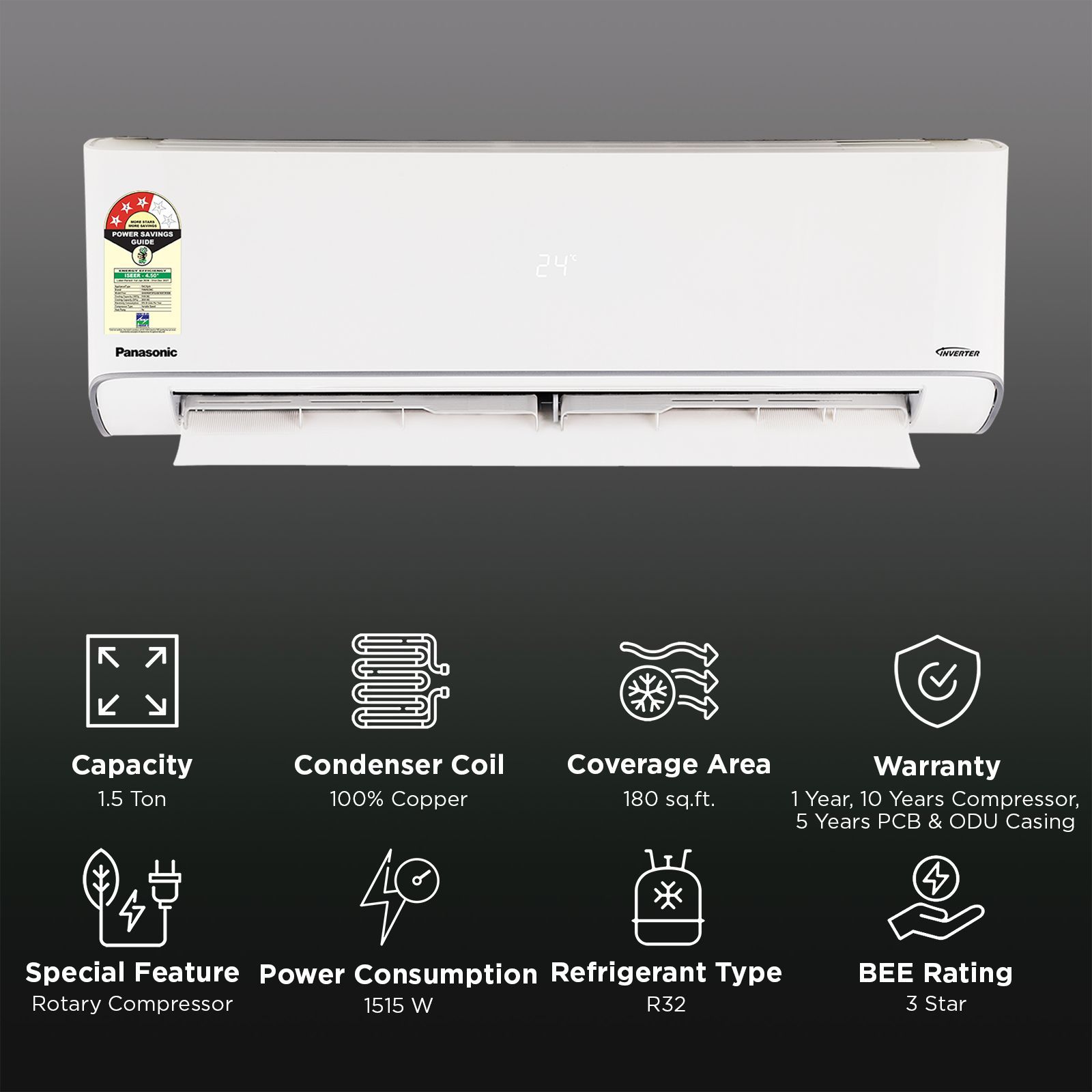 Panasonic EU 8 in 1 Convertible 1.5 Ton 3 Star Inverter Split AC with PM 0.1 Filter (2026 Model, Copper Condenser, CS/CU-EU18CKY3F)_2
