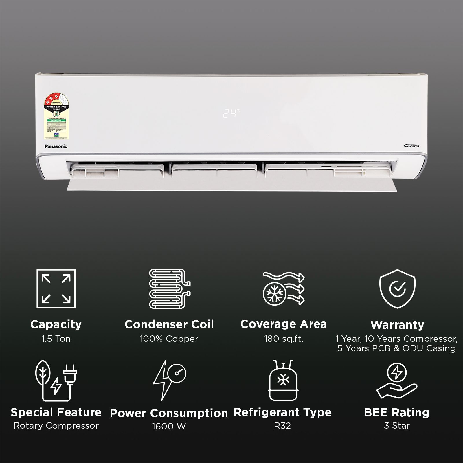 Panasonic EU 8 in 1 Convertible 1.5 Ton 3 Star Inverter Split AC with PM 0.1 Filter (2026 Model, Copper Condenser, CS/CU-EU18CKY3XFH)_2