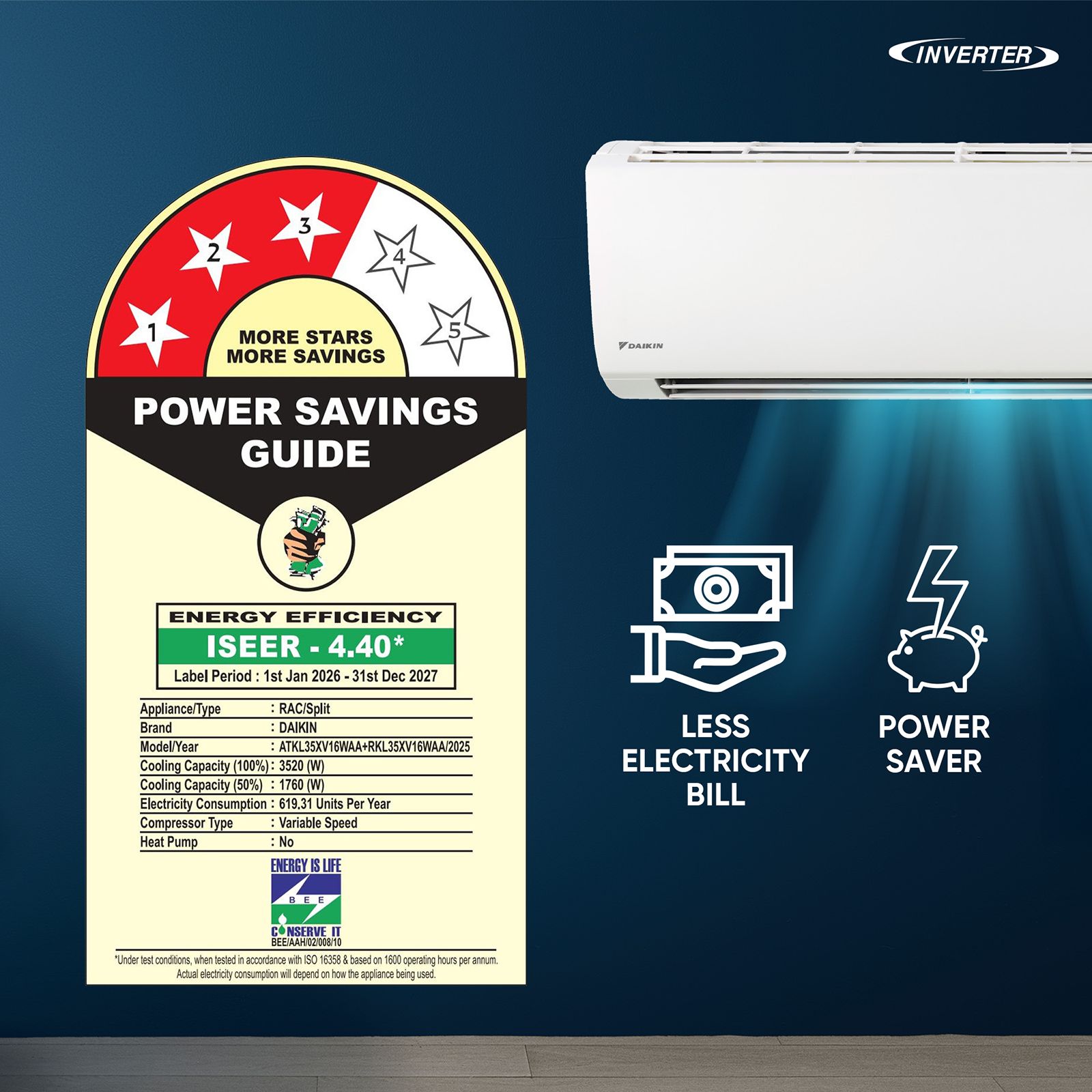 DAIKIN 1 Ton 3 Star Inverter Split AC (Copper Condenser, PM2.5 Filter, ATKL35XV16WAA) DAIKIN 1 Ton 3 Star Inverter Split AC (Copper Condenser, PM2.5 Filter, ATKL35XV16WAA)_7