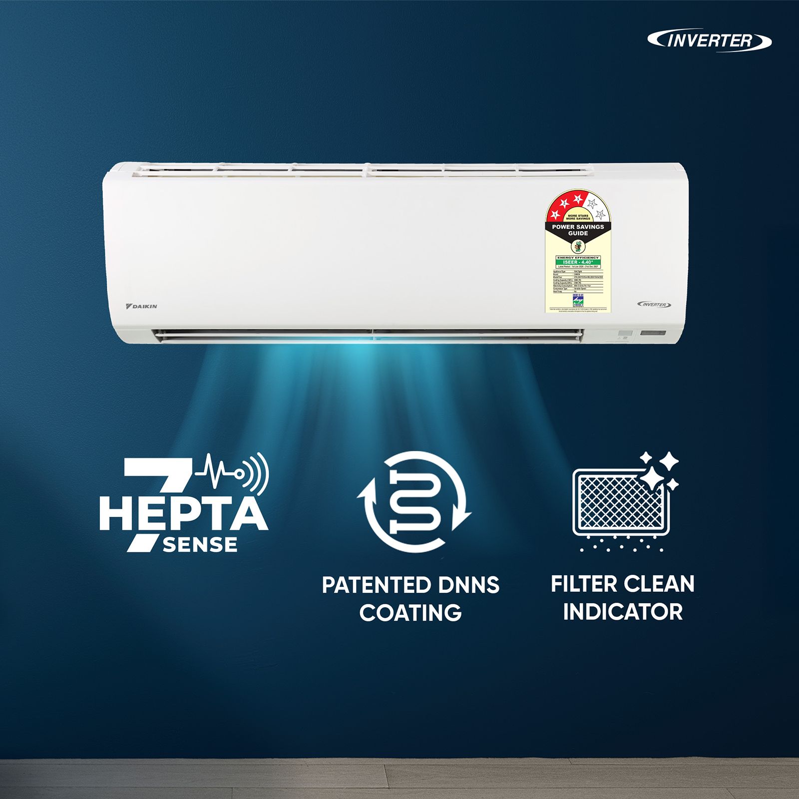 DAIKIN 1.5 Ton 3 Star Inverter Split AC (Copper Condenser, PM2.5 Filter, ATKL50XV16VKA)_6