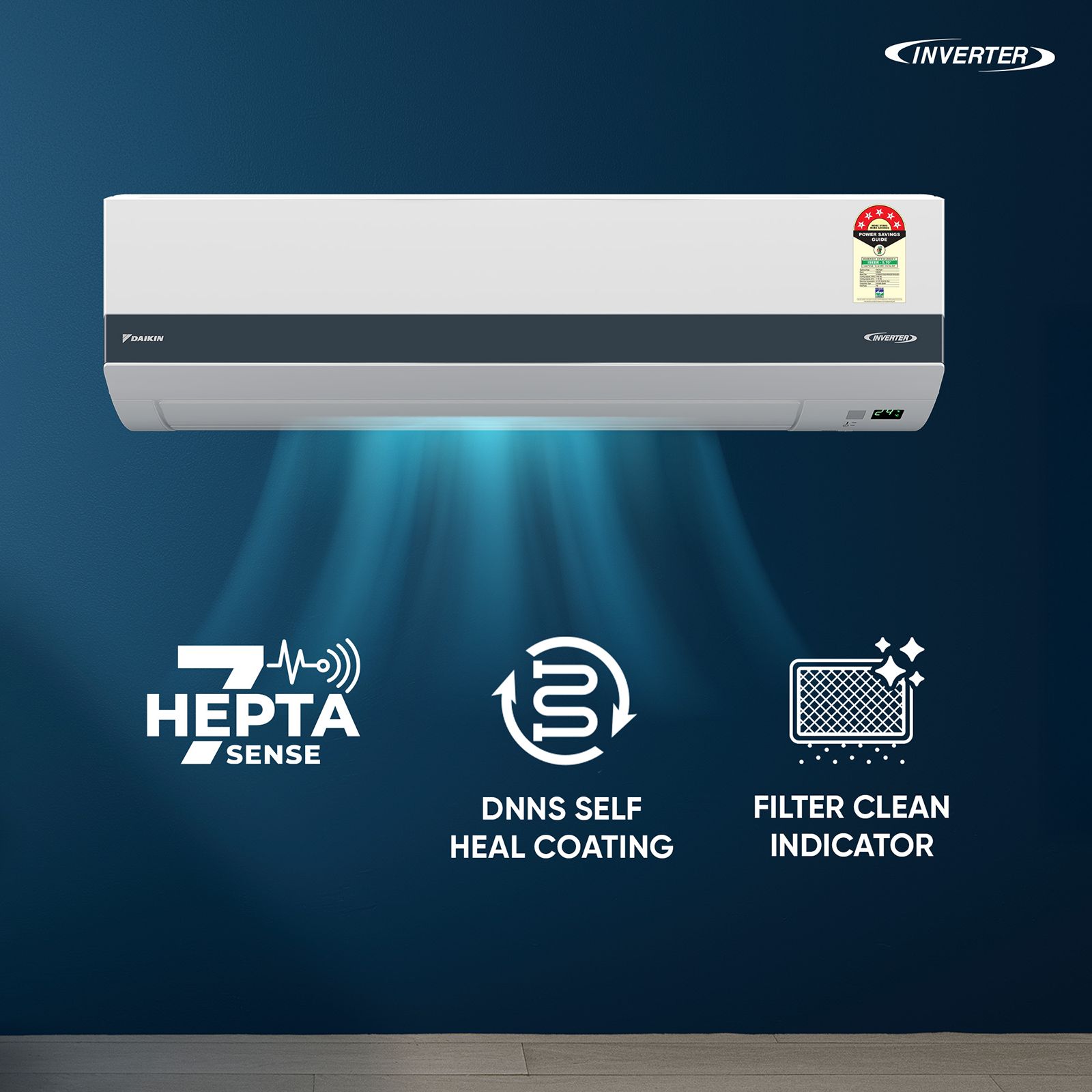 DAIKIN 1 Ton 5 Star Inverter Split AC (Copper Condenser, PM 2.5 Filter, ATKM35XV16VAA)_6