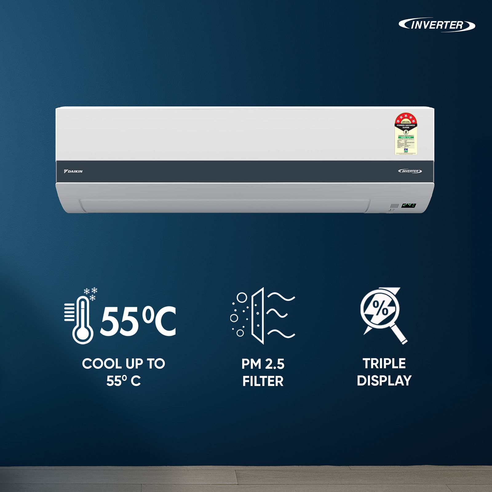 DAIKIN 1.8 Ton 5 Star Inverter Split AC (Copper Condenser, PM 2.5 Filter, ATKM60XV16MAA)_4