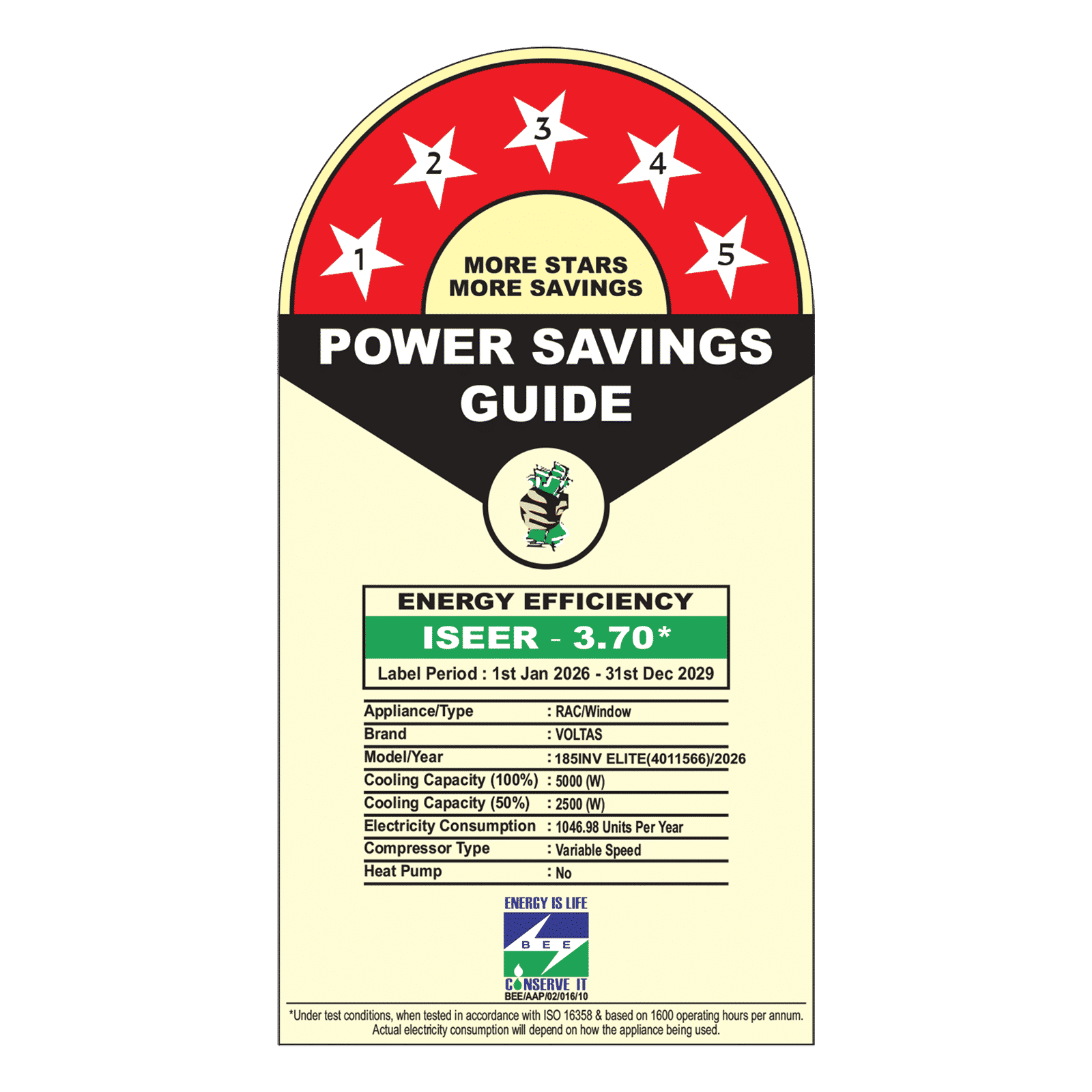 VOLTAS 185INV ELITE Convertible 1.5 Ton 5 Star Inverter Window AC with Anti Dust Filter (Copper Condenser, 4011566)_2