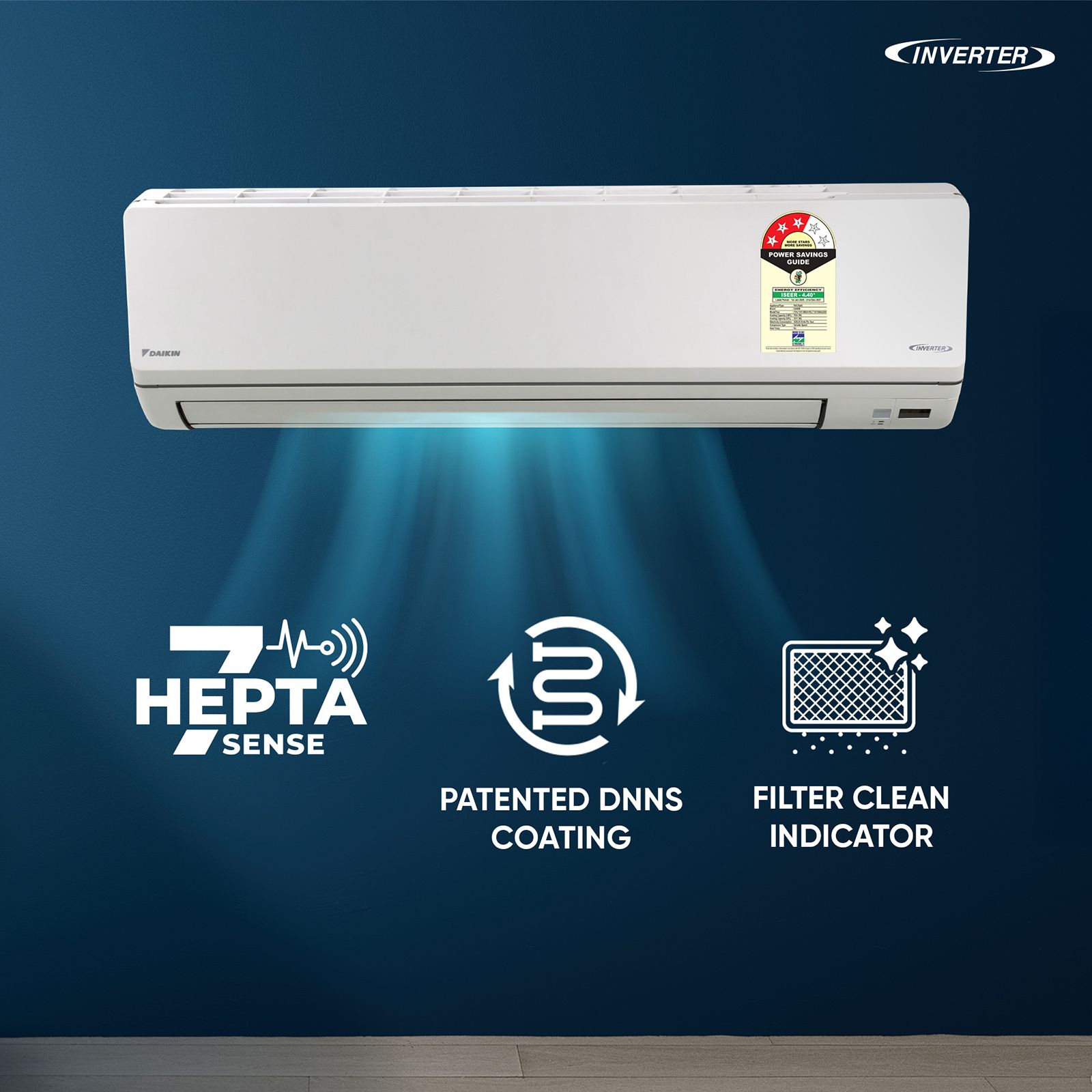 DAIKIN 2 Ton 3 Star Inverter Split AC (Copper Condenser, PM2.5 Filter, FTKL71XV16MAA)_6