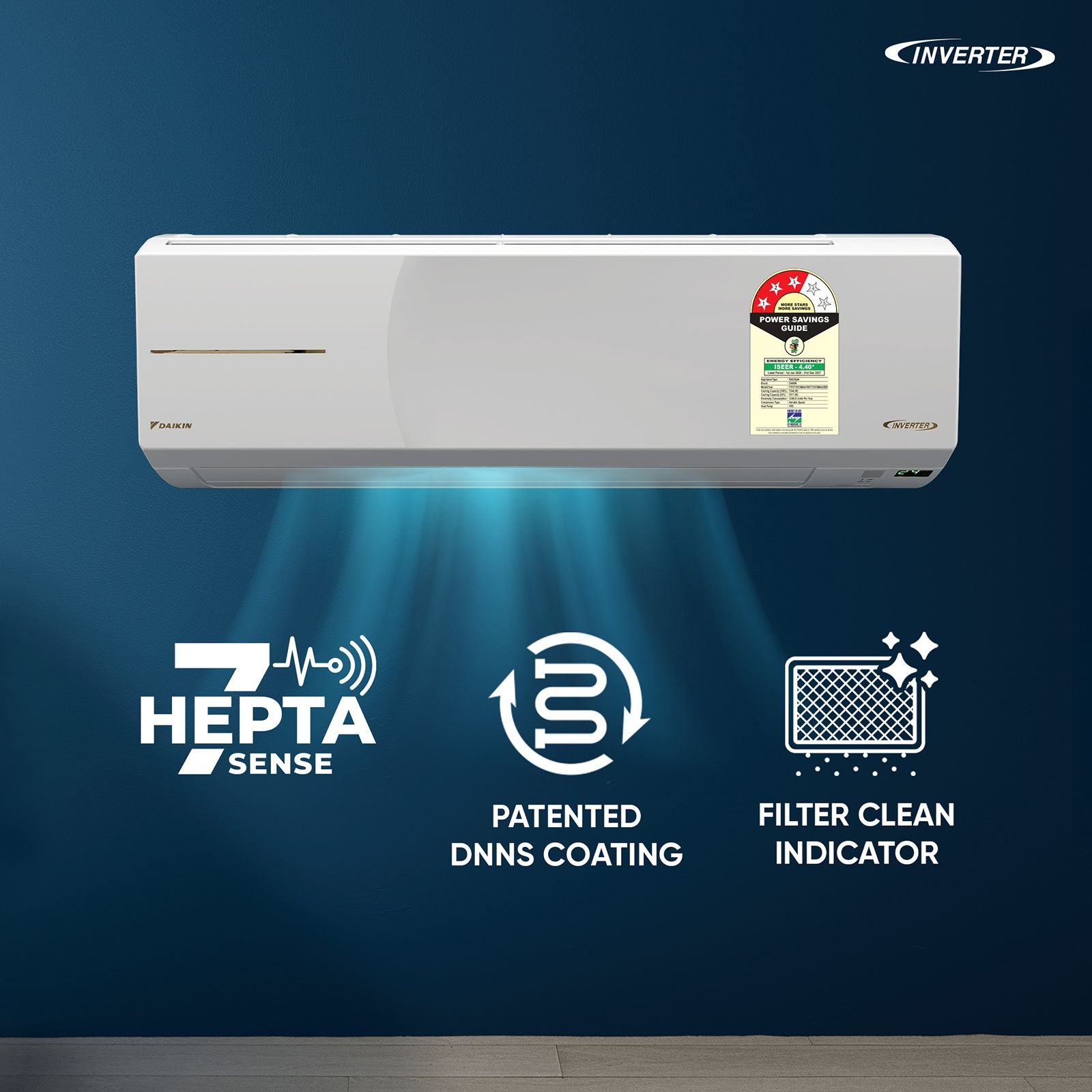 DAIKIN 2 Ton 3 Star Hot & Cold Inverter Split AC (Copper Condenser, PM 1.0 Filter, FTHT71XV16)_6