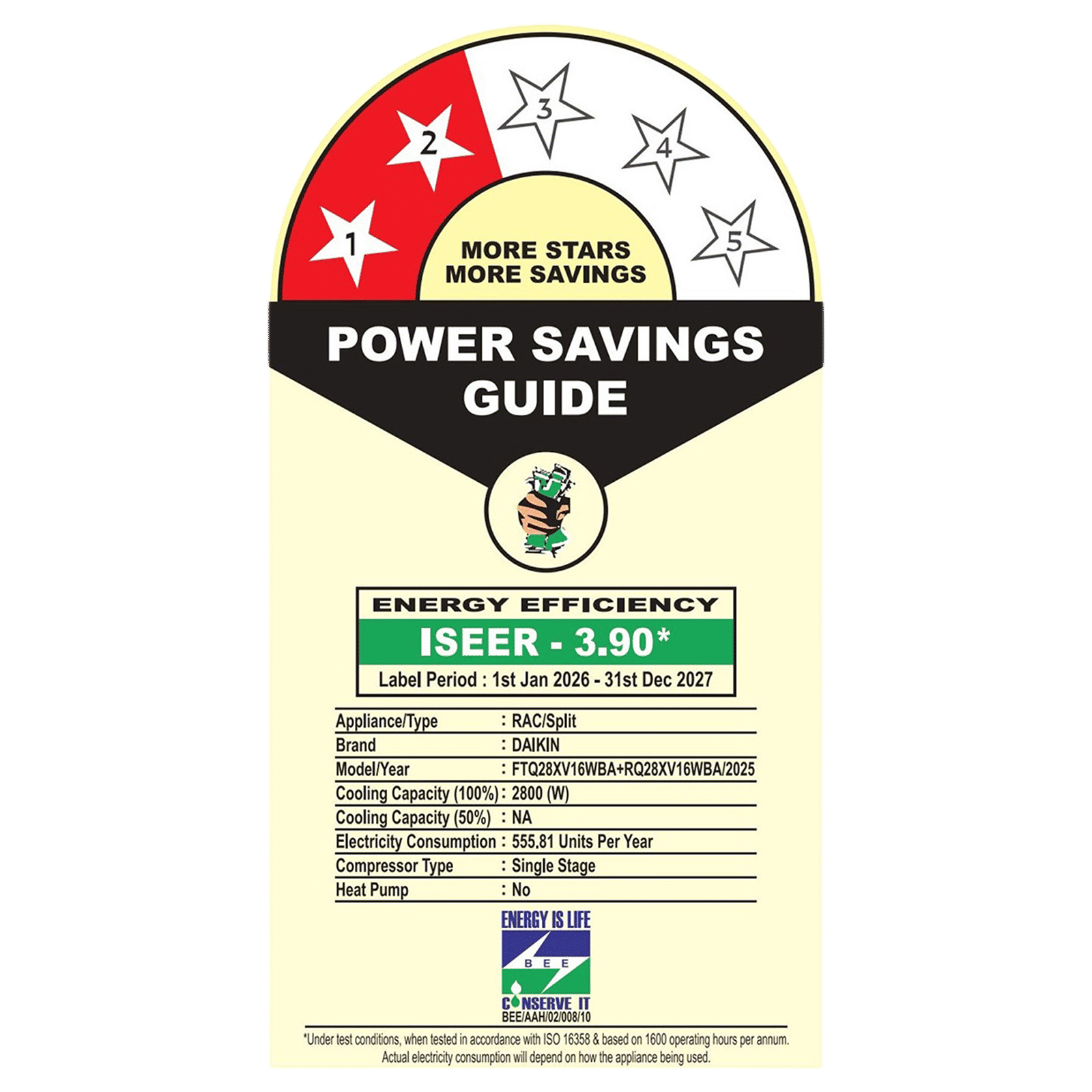 DAIKIN 0.8 Ton 2 Star Split AC (Copper Condenser, PM 2.5 Filter, FTQ28XV16WBA)_2