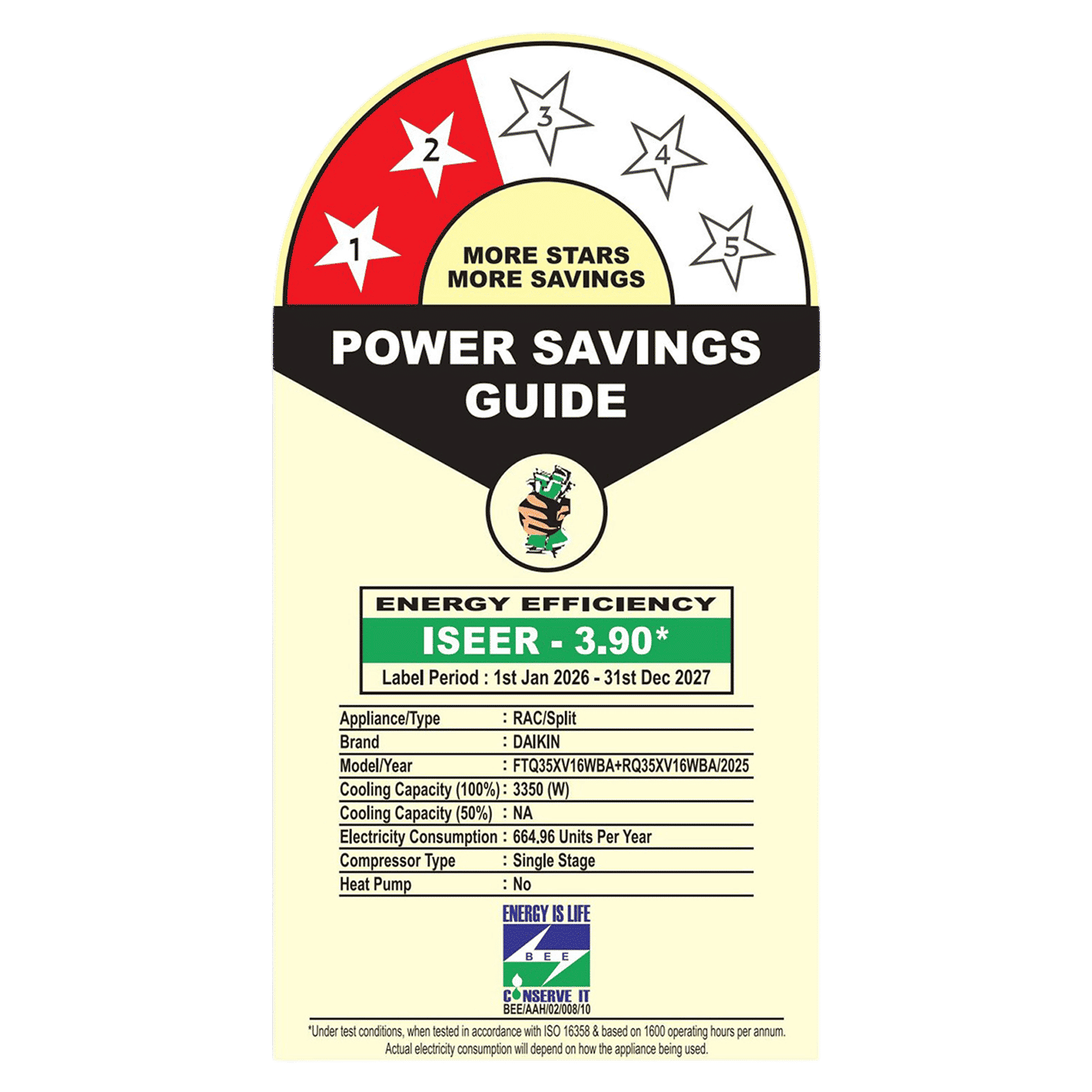 DAIKIN 1 Ton 2 Star Split AC (Copper Condenser, PM 2.5 Filter, FTQ35XV16WBA)_2