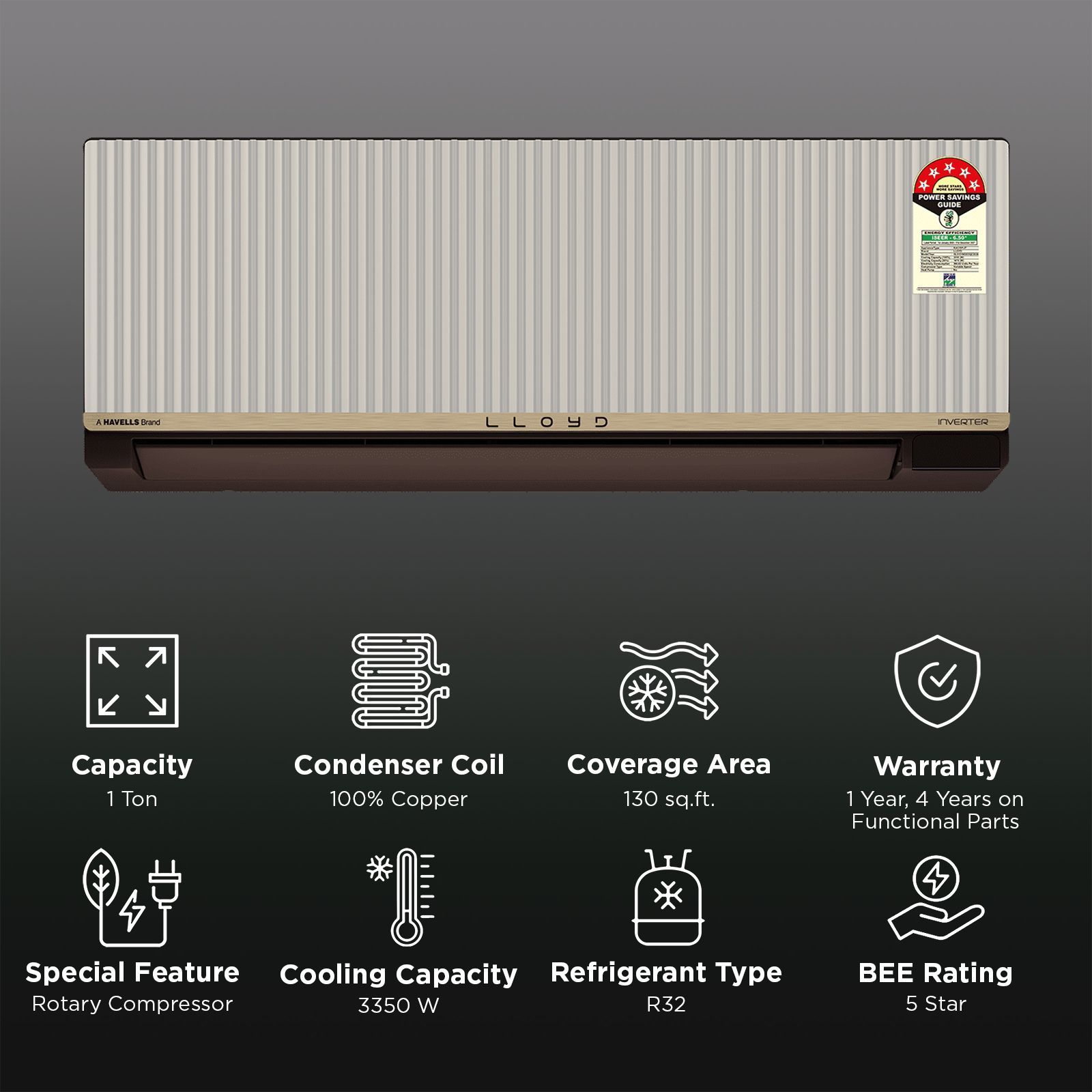 LLOYD Stunnair Convertible 1 Ton 5 Star Inverter Split Smart AC with In-built Air Purifier (2026 Model, Copper Condenser, GLS12V6GSOQZ) LLOYD Stunnair Convertible 1 Ton 5 Star Inverter Split Smart AC with In-built Air Purifier (2026 Model, Copper Condenser, GLS12V6GSOQZ)_2