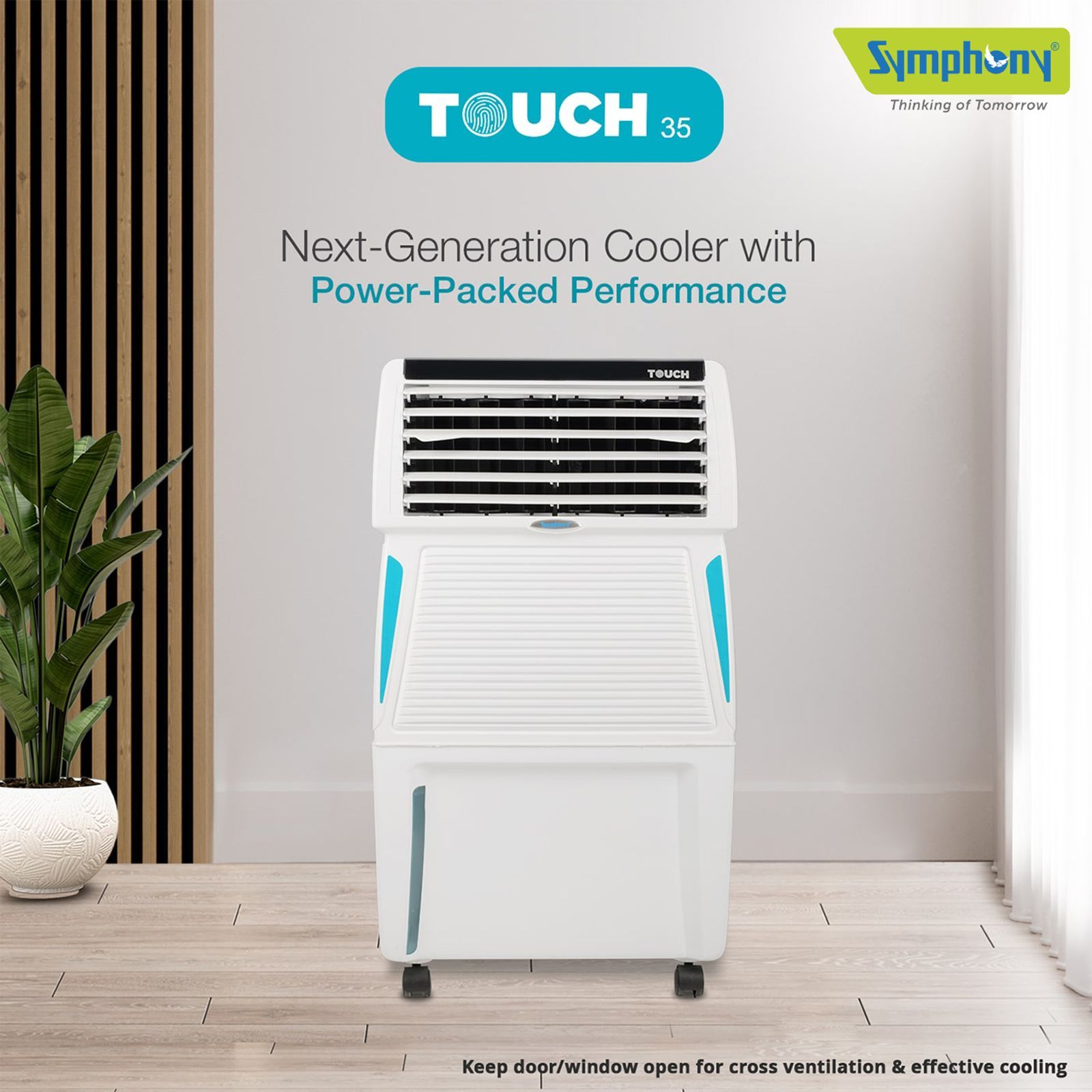 Symphony Touch 35 Litres Room Air Cooler with SMPS Technology (Voice Assistant, White)_9