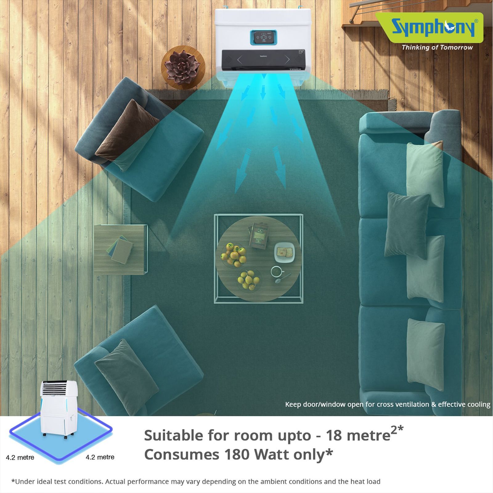 Symphony Touch 35 Litres Room Air Cooler with SMPS Technology (Voice Assistant, White)_13