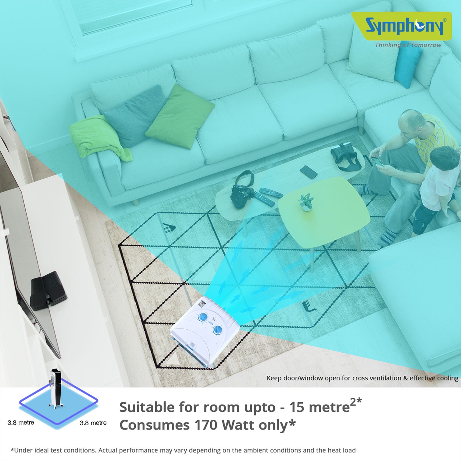 Symphony Diet 35T 35 Litres Room Air Cooler with Powerful Air Blower (Cool Flow Dispenser, White)_12