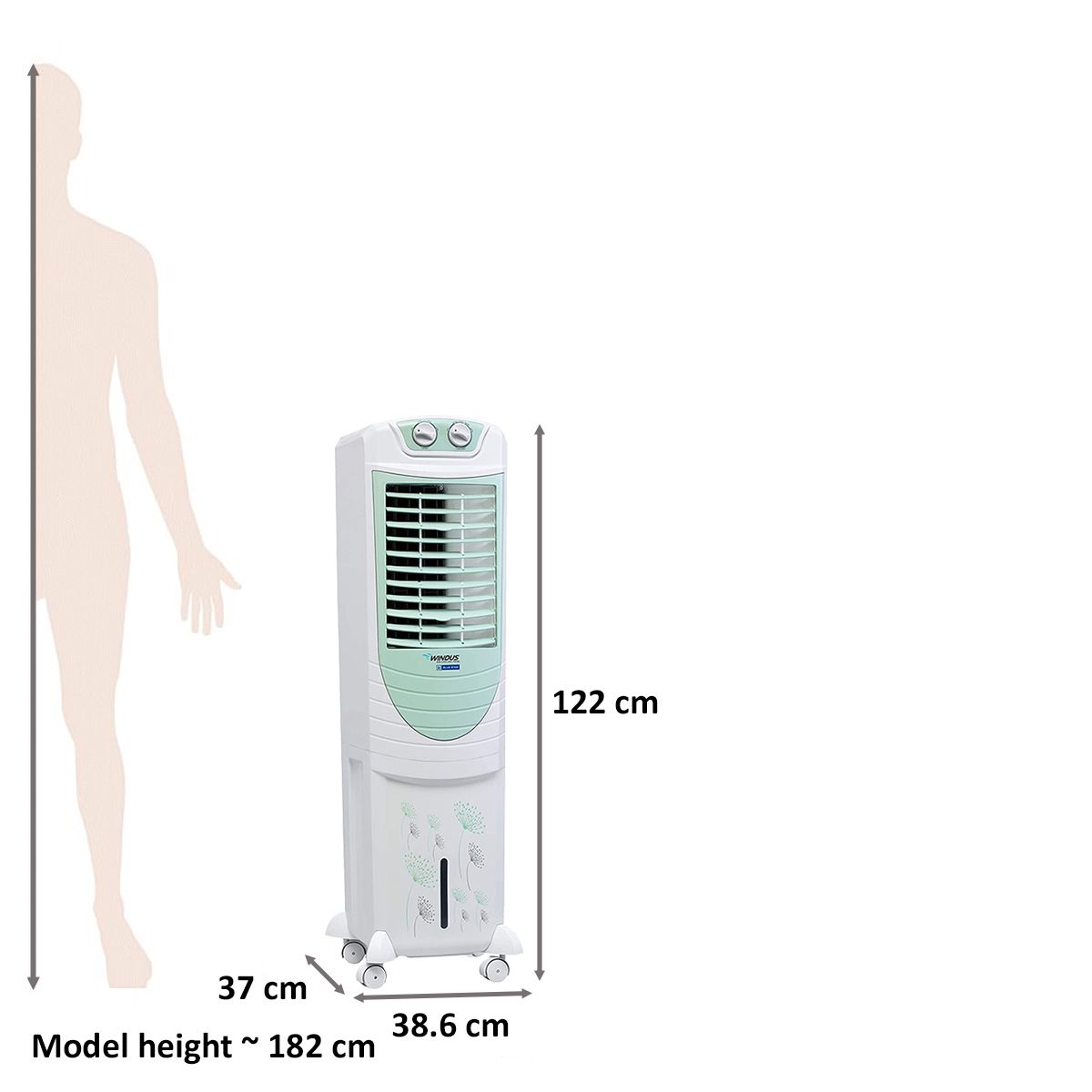 Blue Star Premia 35 Litres Tower Air Cooler (UV Protect Coat, PA35LMA, Apple Green/White)_2