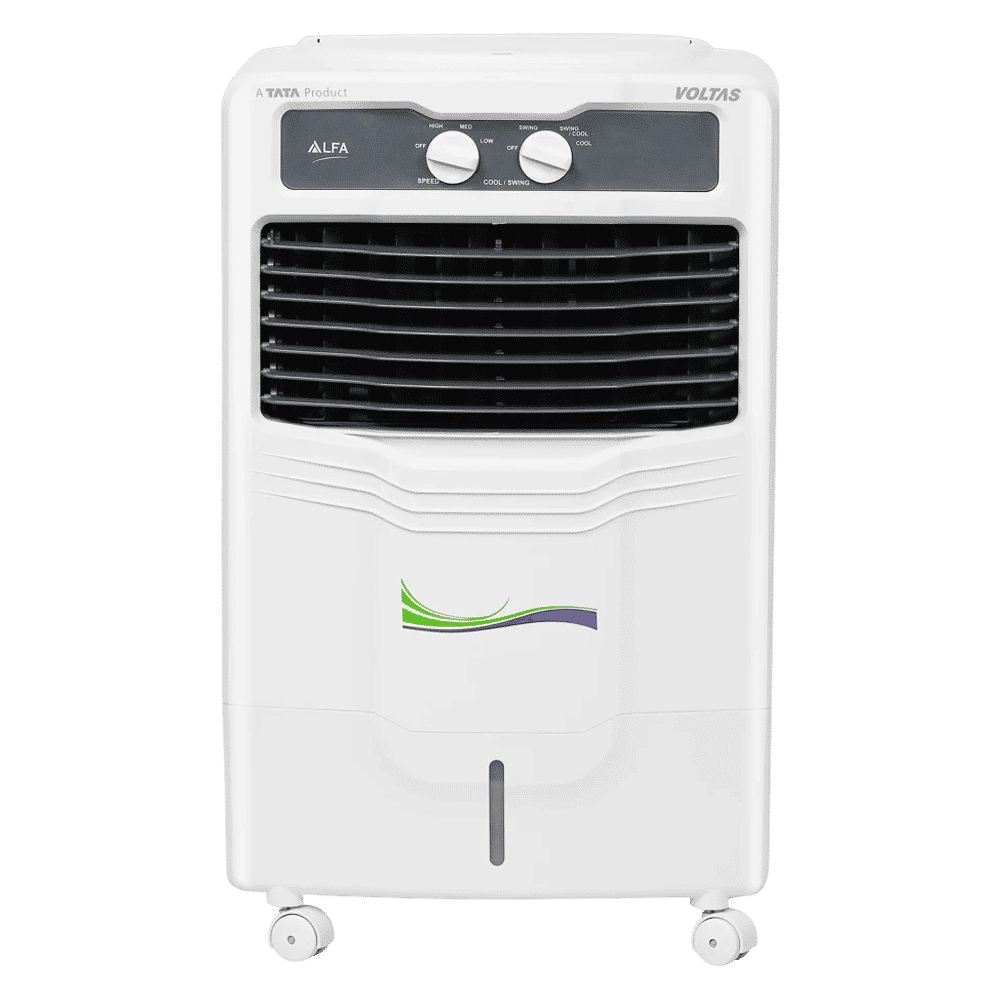 VOLTAS Alfa 15 Litres Personal Air Cooler with Thermal Overload Protection (3 Speed Control, White & Grey)_1