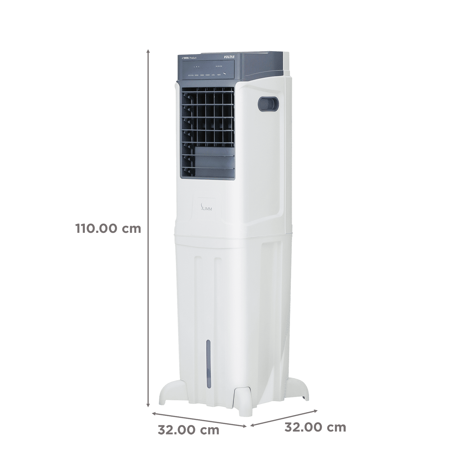 VOLTAS Slimm T 35 Litres Tower Air Cooler with Handy Touch Controls (Inverter Compatible, White & Grey)_2