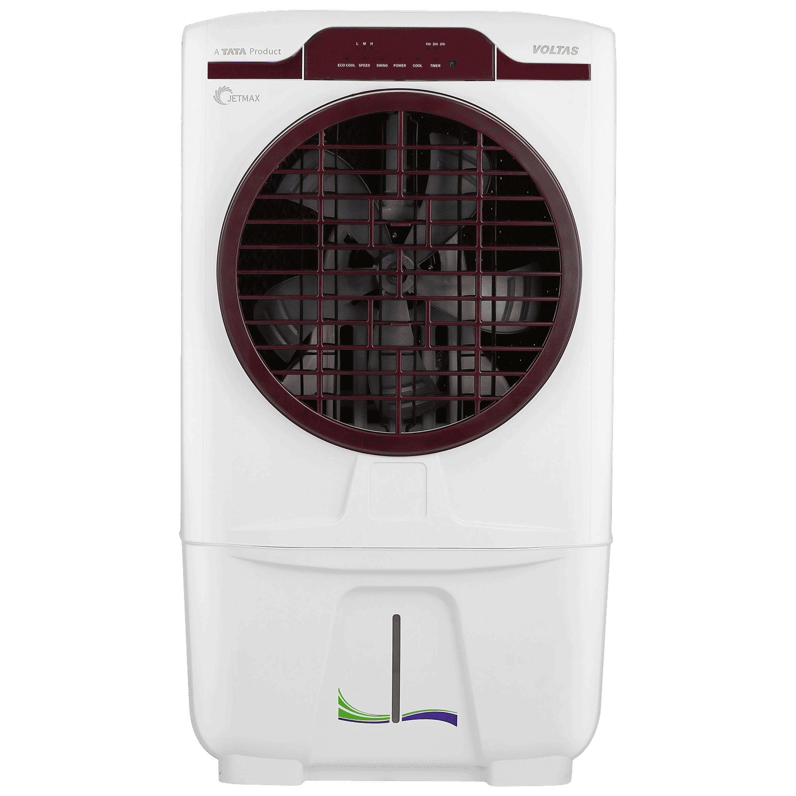 VOLTAS JetMax T 70 Litres Desert Air Cooler with Turbo Air Throw (Smart Humidity Control, White & Burgundy)_1