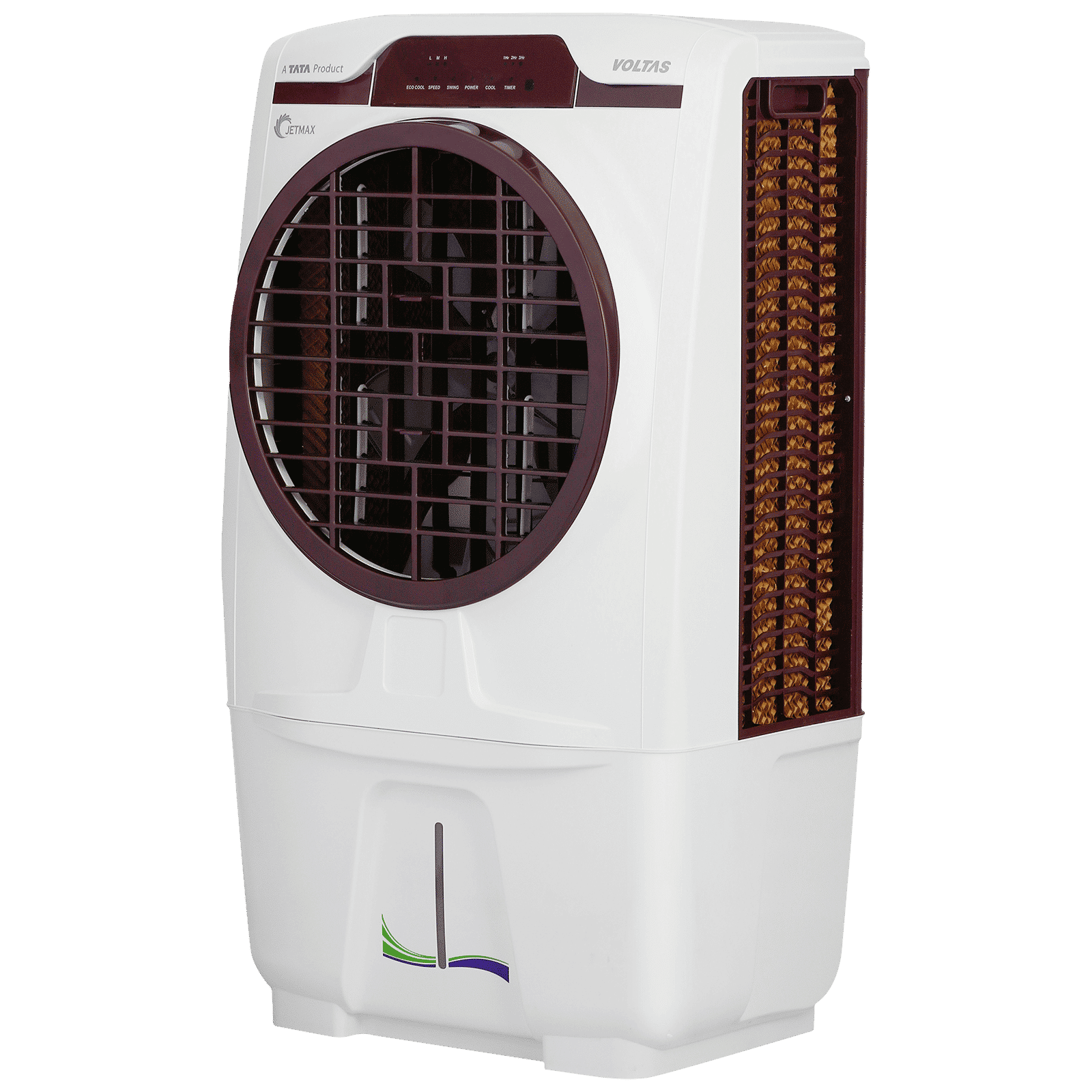 VOLTAS JetMax T 70 Litres Desert Air Cooler with Turbo Air Throw (Smart Humidity Control, White & Burgundy)_8