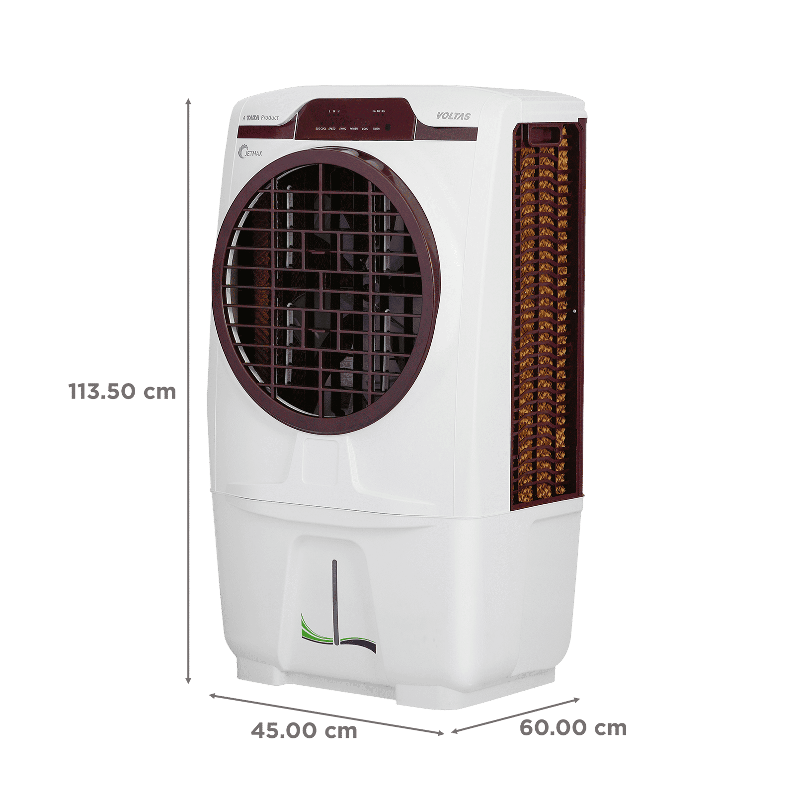 VOLTAS JetMax T 70 Litres Desert Air Cooler with Turbo Air Throw (Smart Humidity Control, White & Burgundy)_2