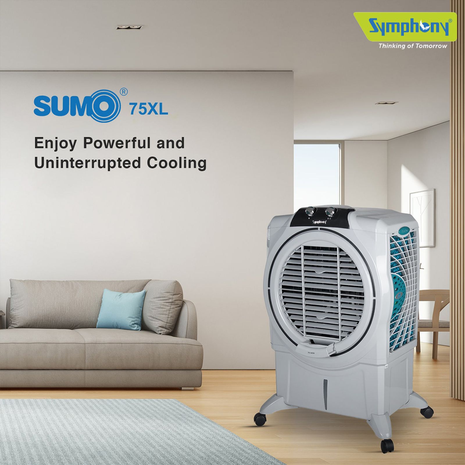 Symphony Sumo 75 XL 75 Litres Desert Air Cooler with i-Pure Technology (Powerful +Air Fan, White) Symphony Sumo 75 XL 75 Litres Desert Air Cooler with i-Pure Technology (Powerful +Air Fan, White)_8