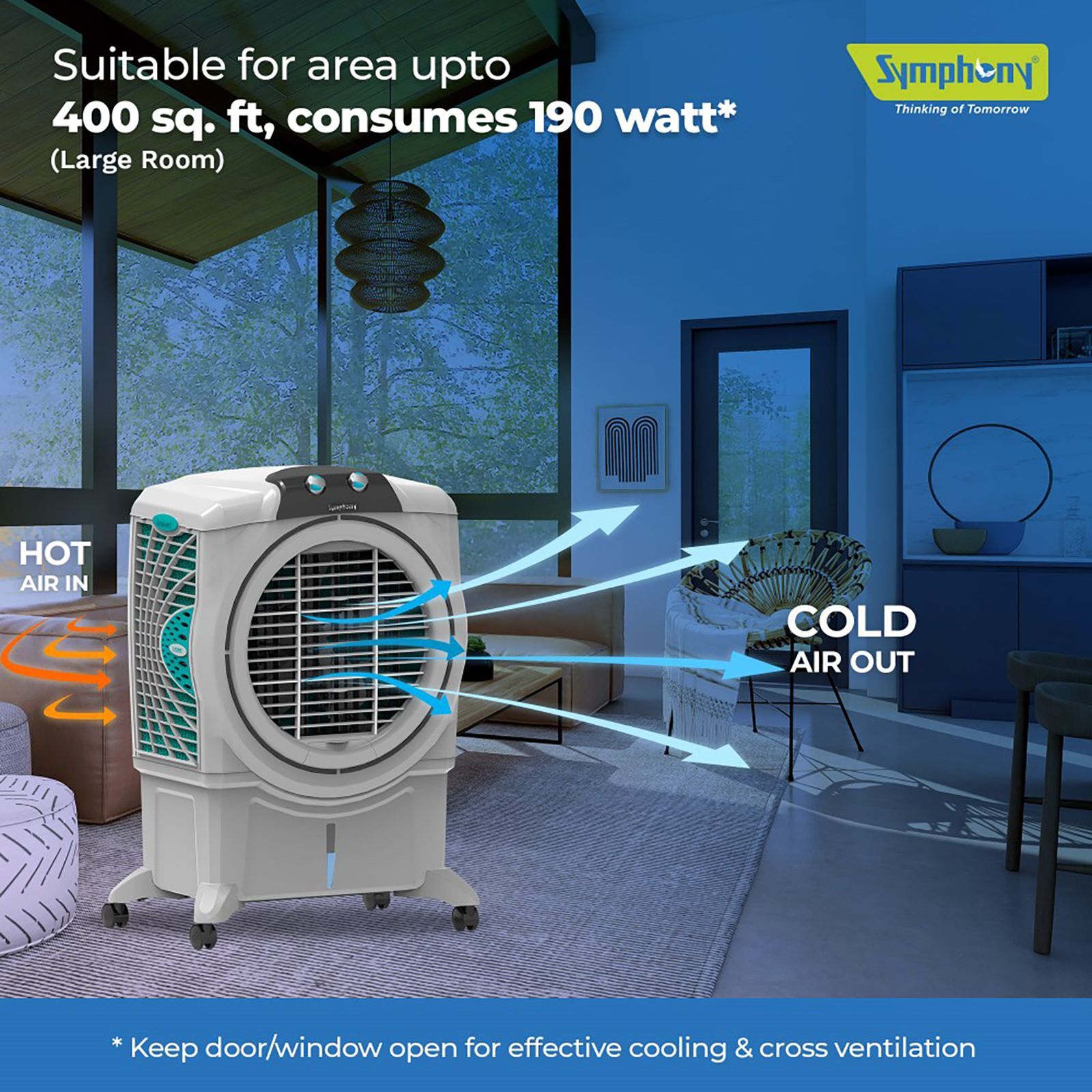 Symphony Sumo 75 XL 75 Litres Desert Air Cooler with i-Pure Technology (Powerful +Air Fan, White) Symphony Sumo 75 XL 75 Litres Desert Air Cooler with i-Pure Technology (Powerful +Air Fan, White)_9