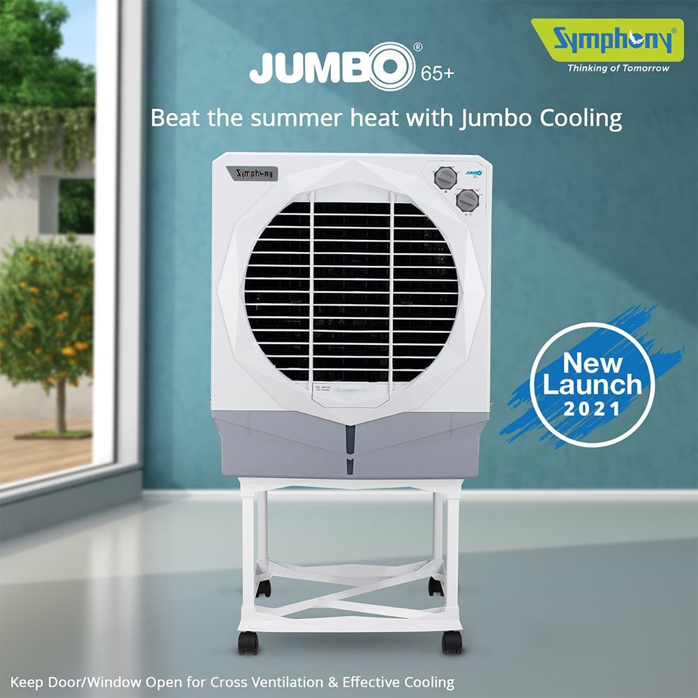 Symphony Jumbo 65 Plus 61 Litres Desert Air Cooler with Auto Louver Movement (Ice Chamber, White) Symphony Jumbo 65 Plus 61 Litres Desert Air Cooler with Auto Louver Movement (Ice Chamber, White)_9