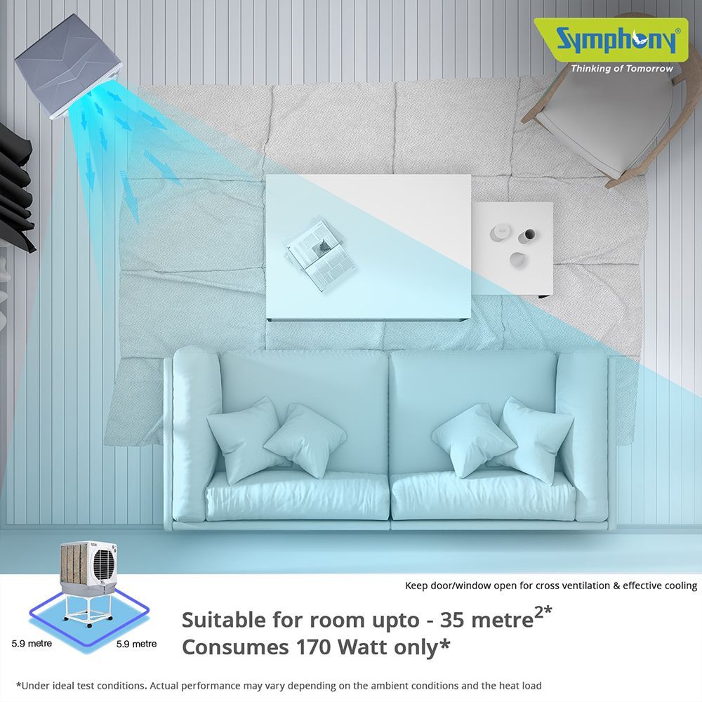 Symphony Jumbo 65 Plus 61 Litres Desert Air Cooler with Auto Louver Movement (Ice Chamber, White) Symphony Jumbo 65 Plus 61 Litres Desert Air Cooler with Auto Louver Movement (Ice Chamber, White)_10