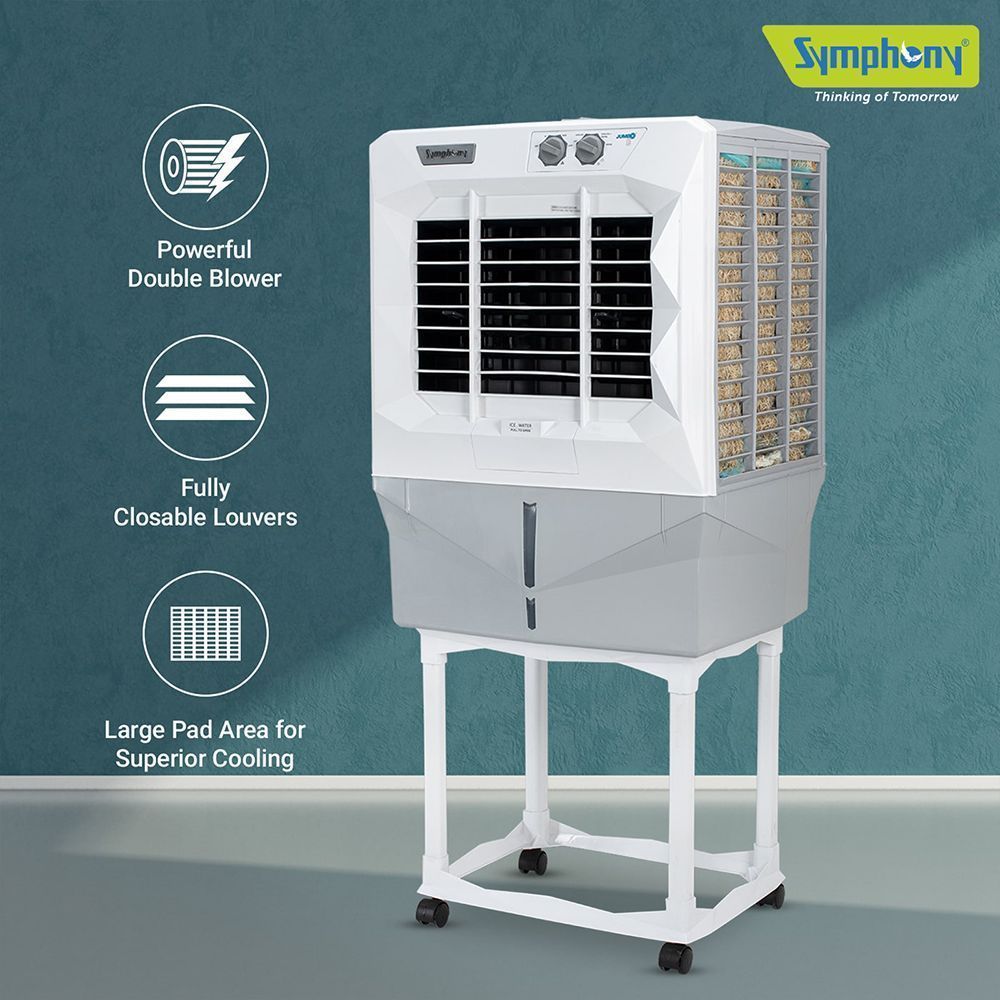 Symphony Jumbo 45DB 41 Litres Desert Air Cooler with Auto Louver Movement (Ice Chamber, White)_10