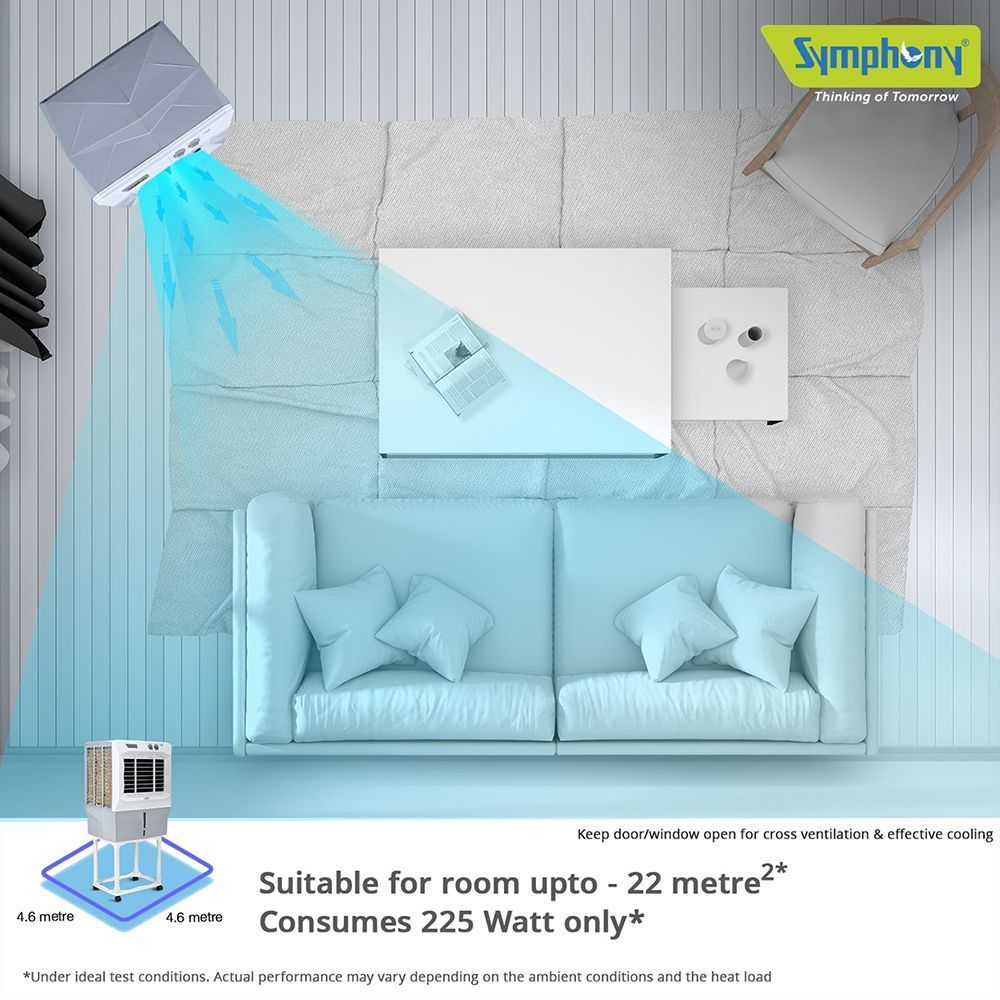 Symphony Jumbo 45DB 41 Litres Desert Air Cooler with Auto Louver Movement (Ice Chamber, White)_13