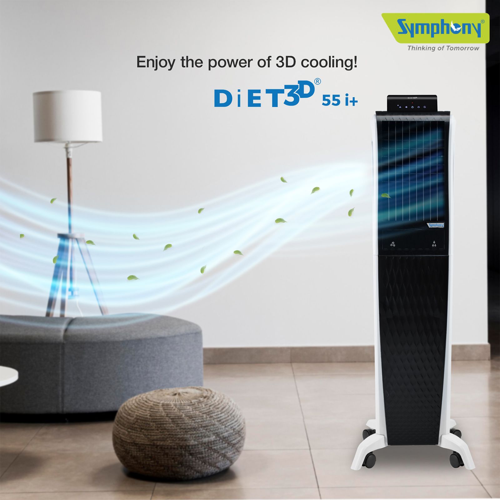 Symphony Diet 3D 55i+ 55 Litres Room Air Cooler with Magnetic Remote (SMPS Technology, Black)_15