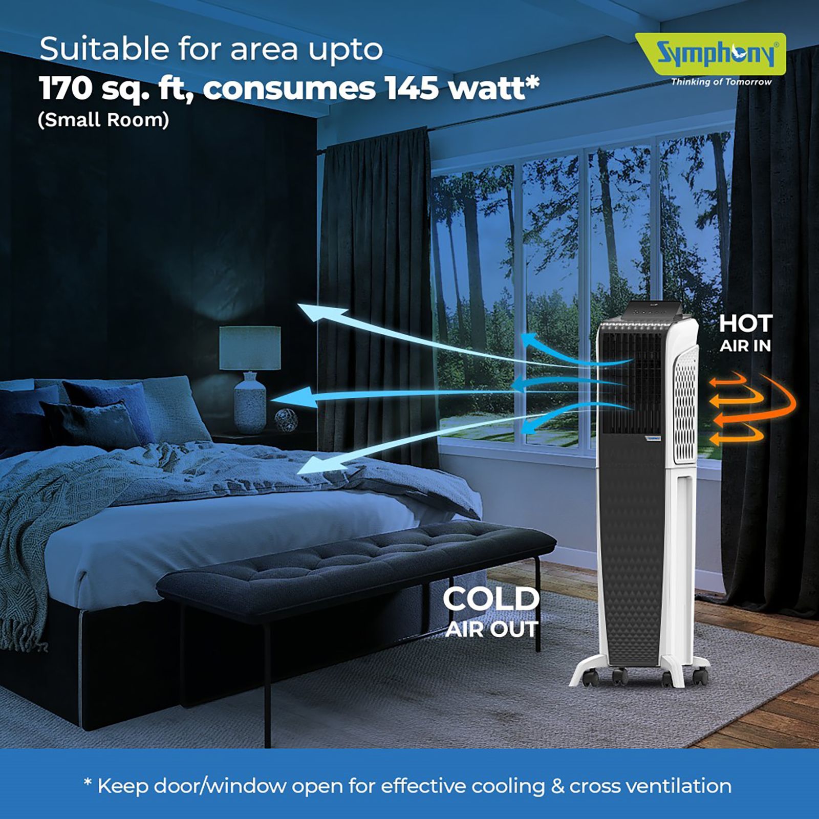 Symphony Diet 3D 55i+ 55 Litres Room Air Cooler with Magnetic Remote (SMPS Technology, Black)_17