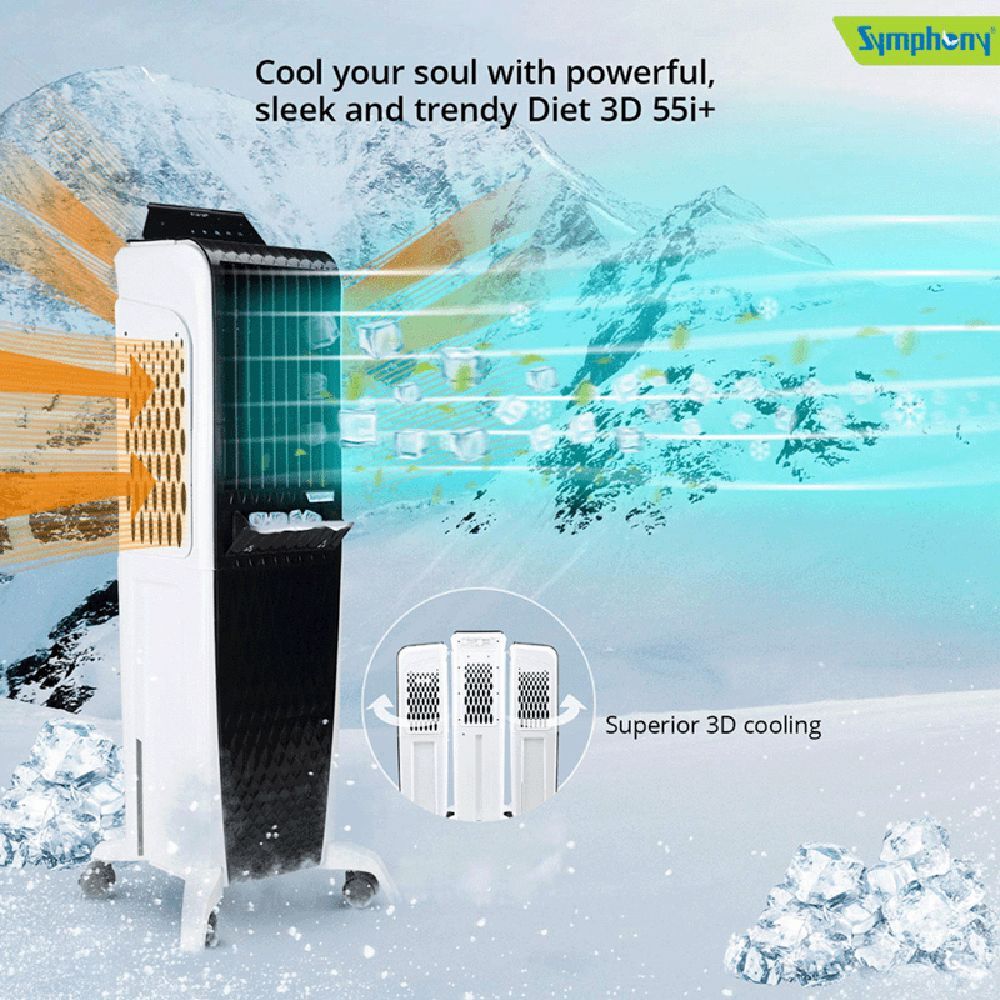 Symphony Diet 3D 55i+ 55 Litres Room Air Cooler with Magnetic Remote (SMPS Technology, Black)_9
