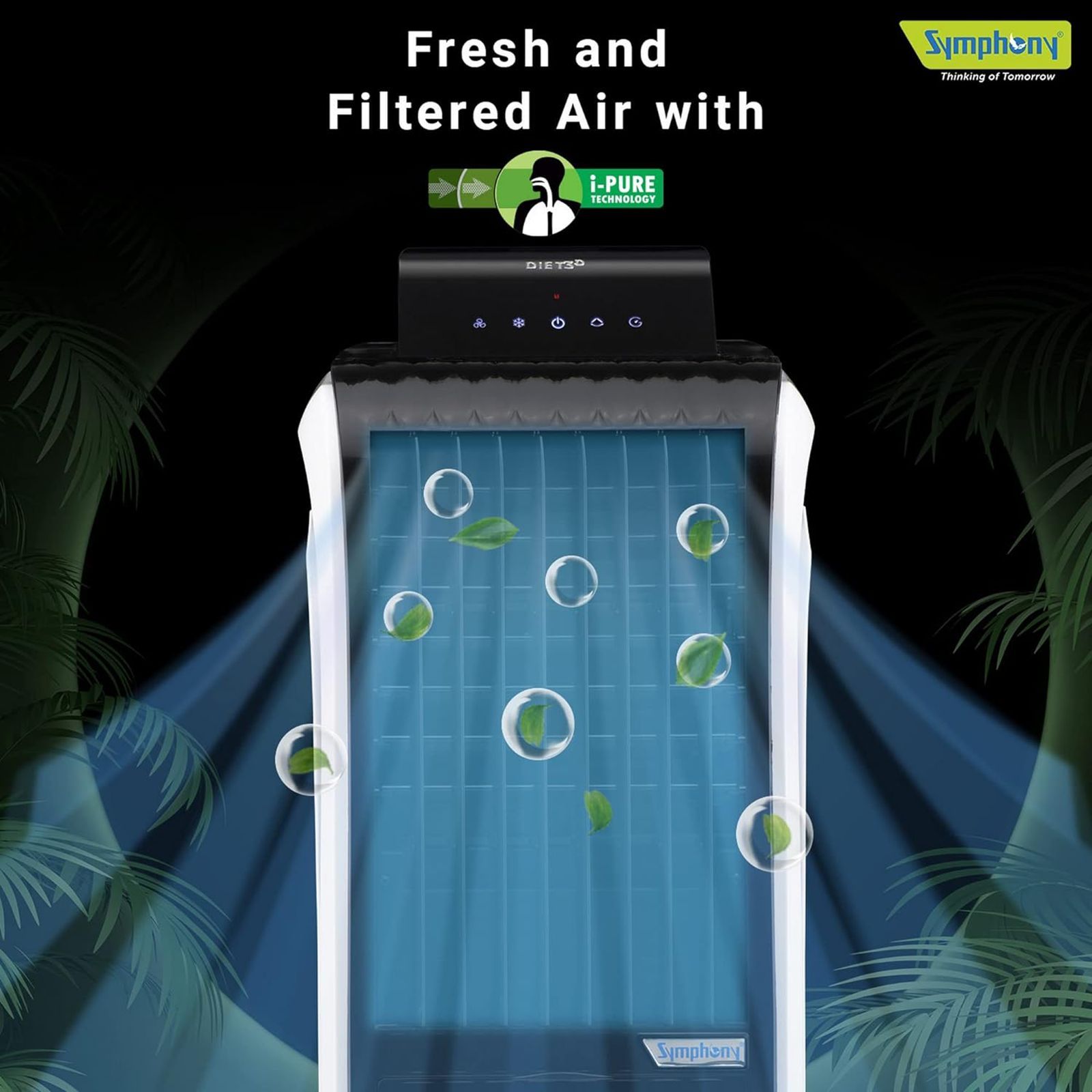 Symphony Diet 3D 30i 30 Litres Personal Air Cooler with Magnetic Remote (SMPS Technology, Black) Symphony Diet 3D 30i 30 Litres Personal Air Cooler with Magnetic Remote (SMPS Technology, Black)_12