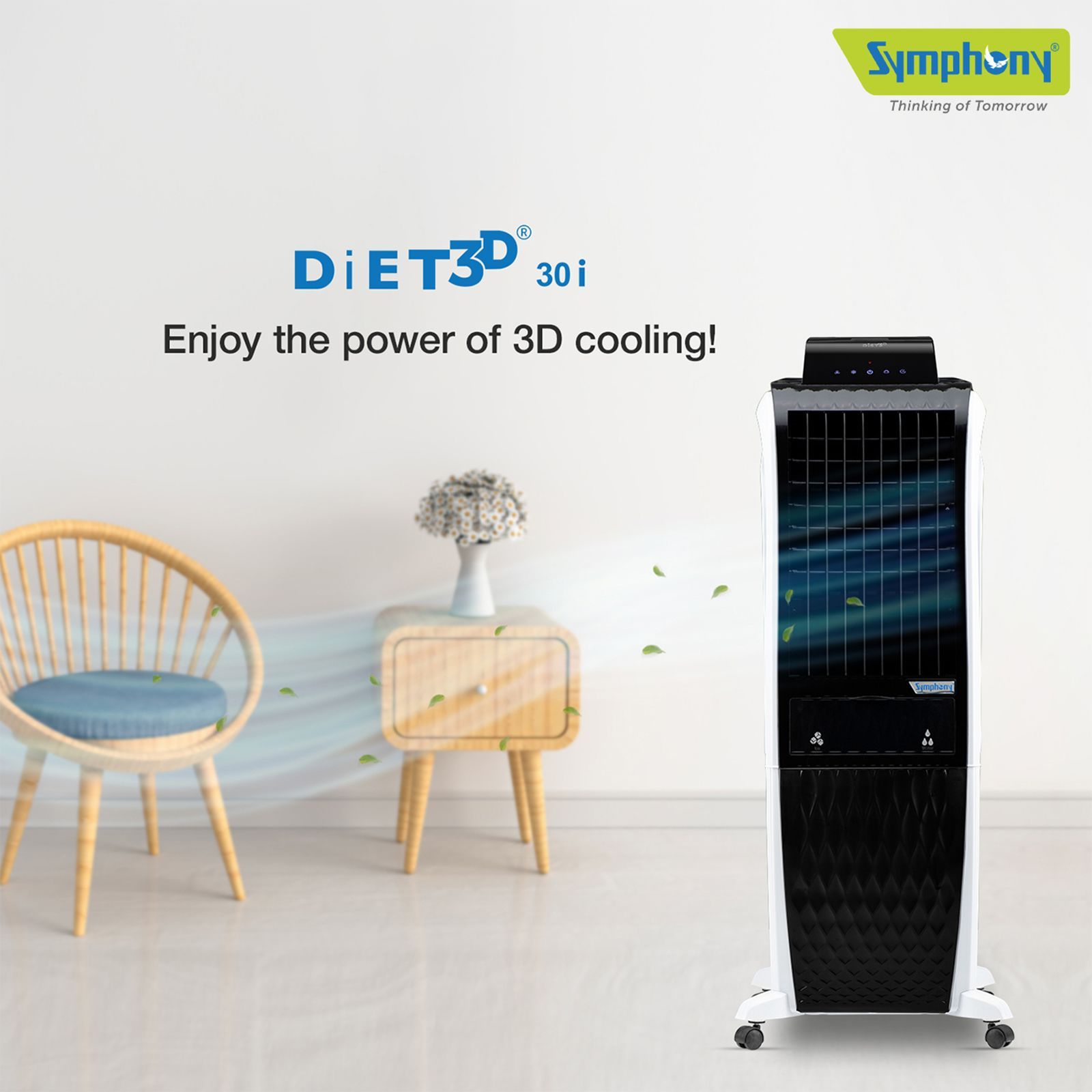 Symphony Diet 3D 30i 30 Litres Personal Air Cooler with Magnetic Remote (SMPS Technology, Black) Symphony Diet 3D 30i 30 Litres Personal Air Cooler with Magnetic Remote (SMPS Technology, Black)_17