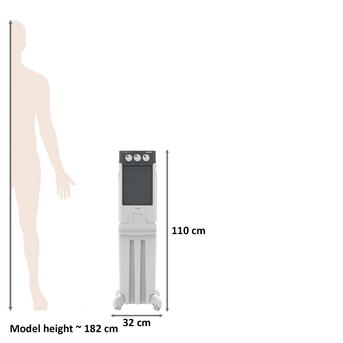 VOLTAS 35 Litres Tower Air Cooler (Ice Chamber, Slimm 35, White)_2