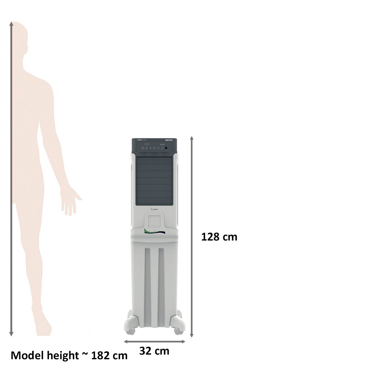 VOLTAS 55 Litres Tower Air Cooler (Ice Chamber, Slimm 55T, White) VOLTAS 55 Litres Tower Air Cooler (Ice Chamber, Slimm 55T, White)_2