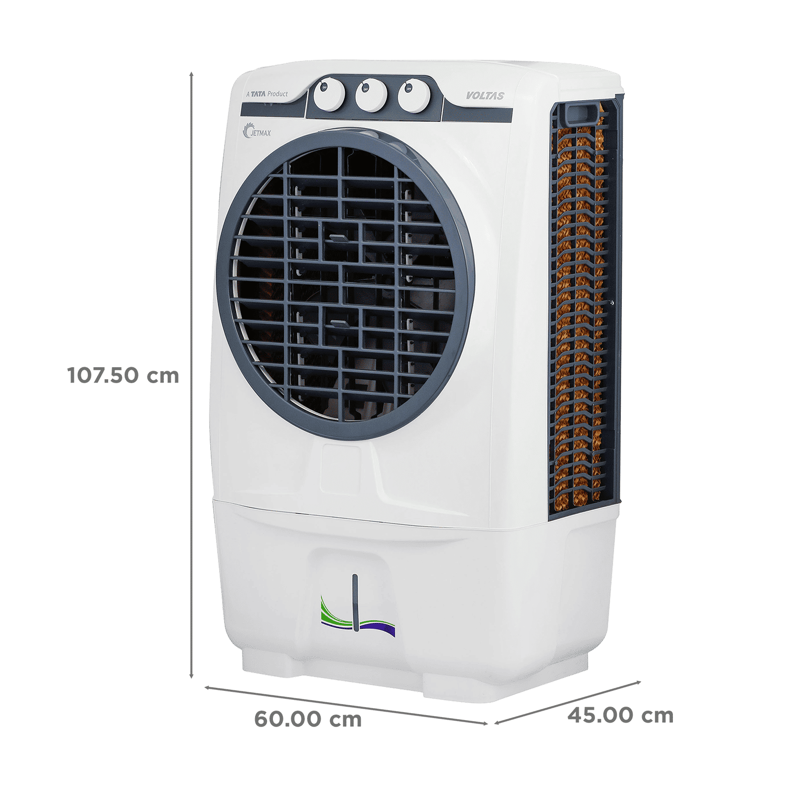 VOLTAS JetMax 54 Litres Desert Air Cooler with Honeycomb Pad (3 Speed Selection, White & Grey) VOLTAS JetMax 54 Litres Desert Air Cooler with Honeycomb Pad (3 Speed Selection, White & Grey)_2