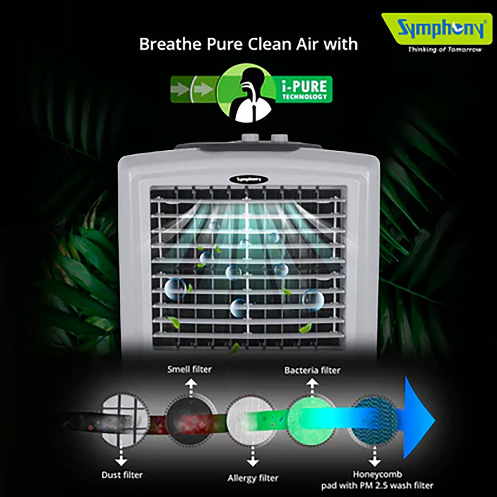 Symphony HiFlo 27 Litres Room Air Cooler with i-Pure Technology (Cool Flow Dispenser, Grey) Symphony HiFlo 27 Litres Room Air Cooler with i-Pure Technology (Cool Flow Dispenser, Grey)_7