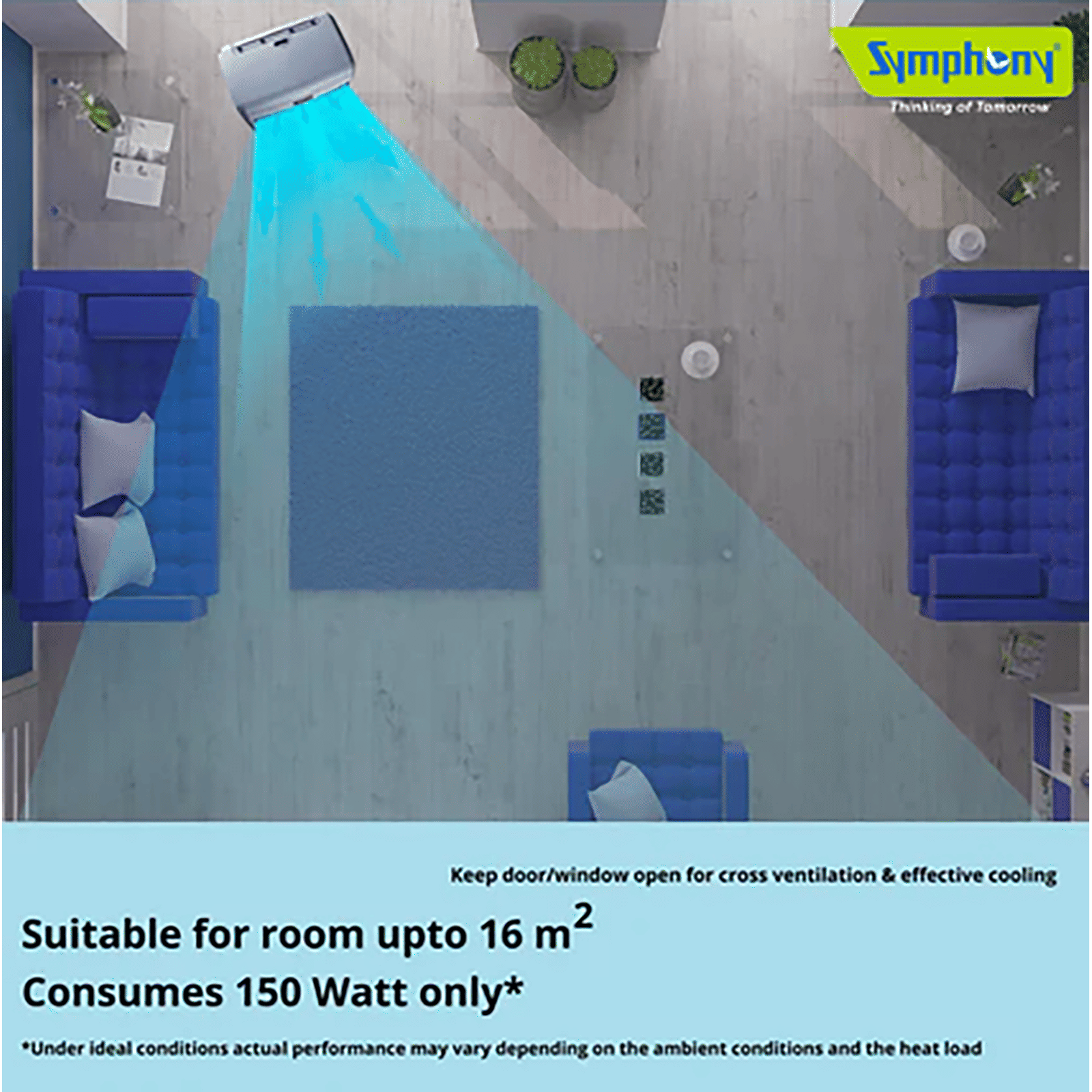 Symphony HiFlo 27 Litres Room Air Cooler with i-Pure Technology (Cool Flow Dispenser, Grey) Symphony HiFlo 27 Litres Room Air Cooler with i-Pure Technology (Cool Flow Dispenser, Grey)_8